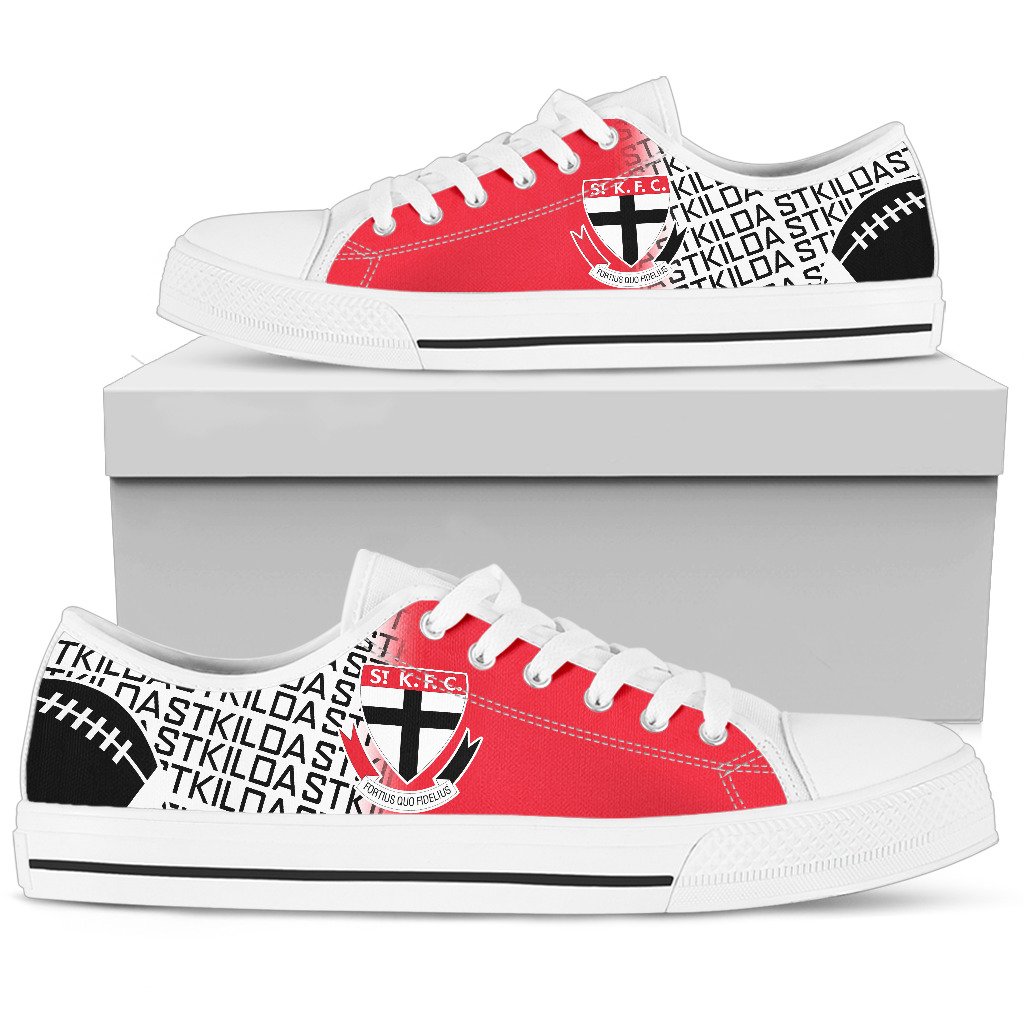 Ideafootwear St Kilda Saints Low Top Canvas Sneakers Shoes For Men And Women