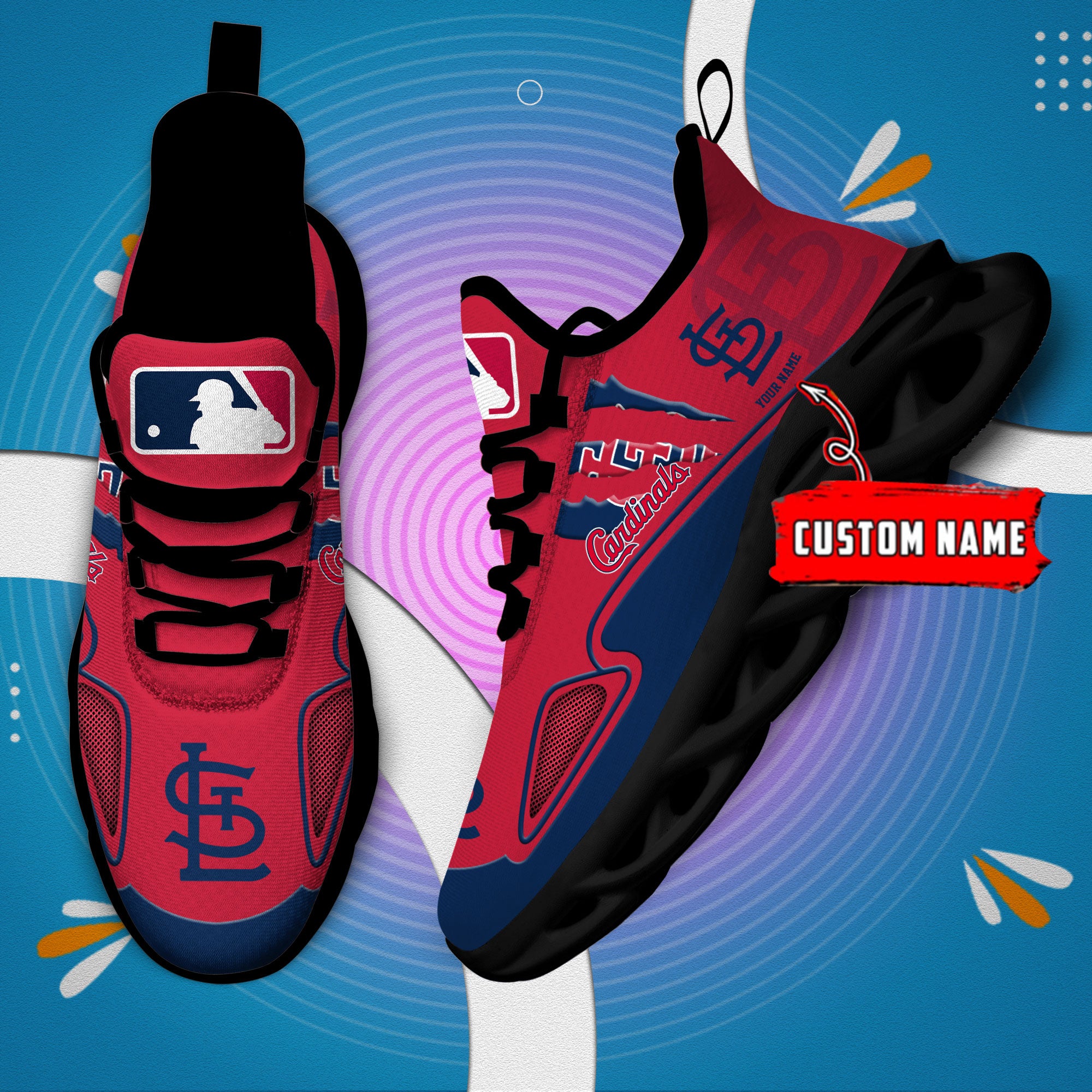 Ideafootwear St Louis Cardinals Max Soul Shoes Sneakers For Men And Women