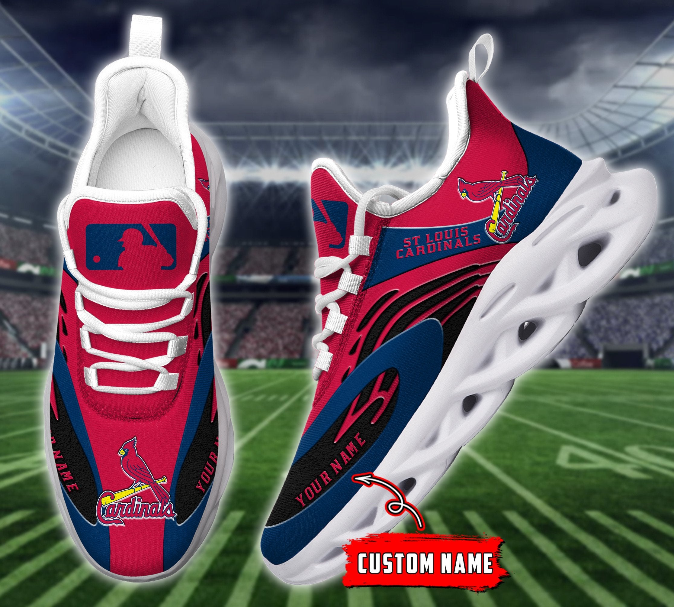 Ideafootwear St Louis Cardinals Max Soul Shoes Sneakers For Men And Women