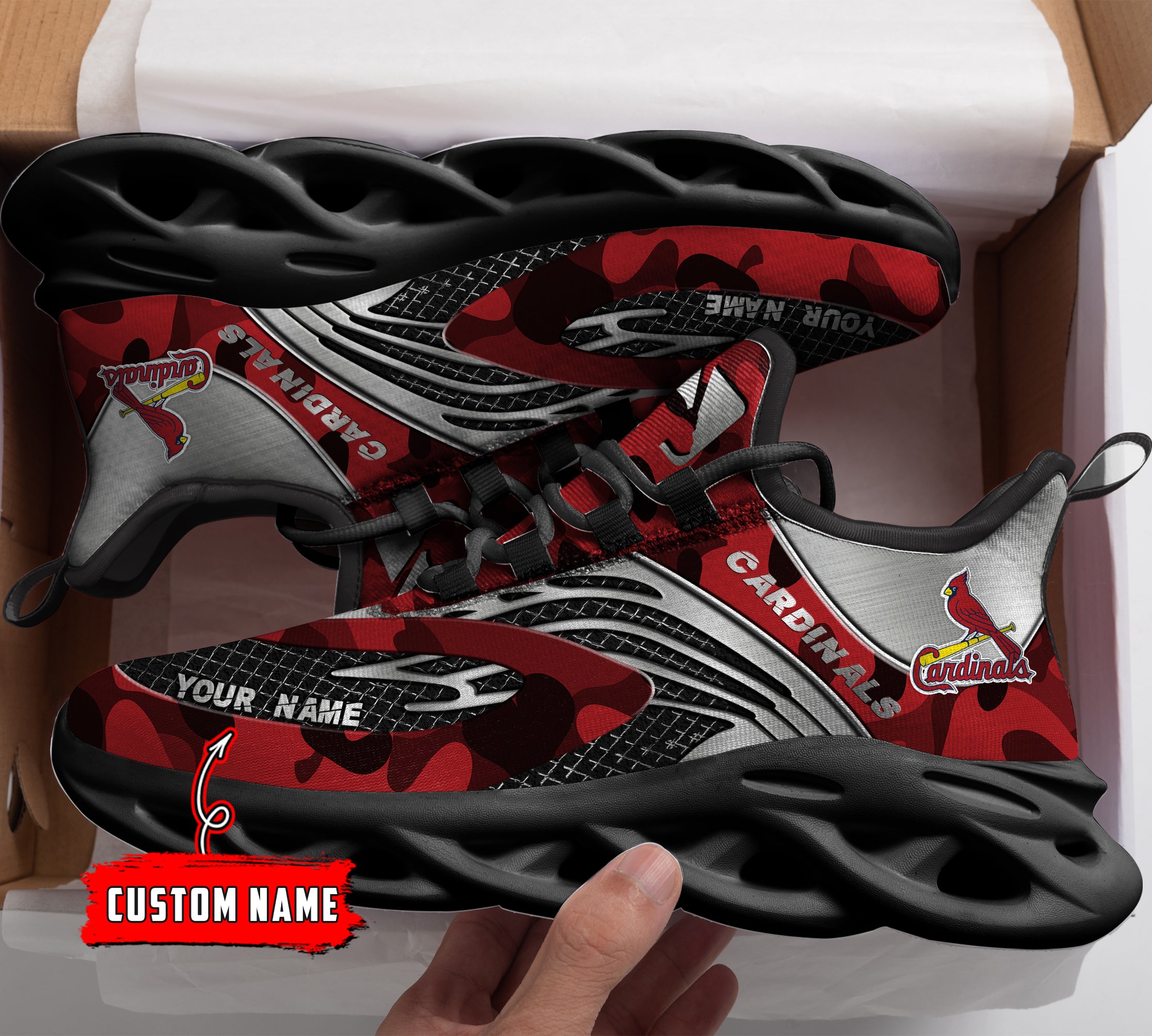 Ideafootwear St Louis Cardinals MLB Max Soul Shoes Sneakers For Men And Women