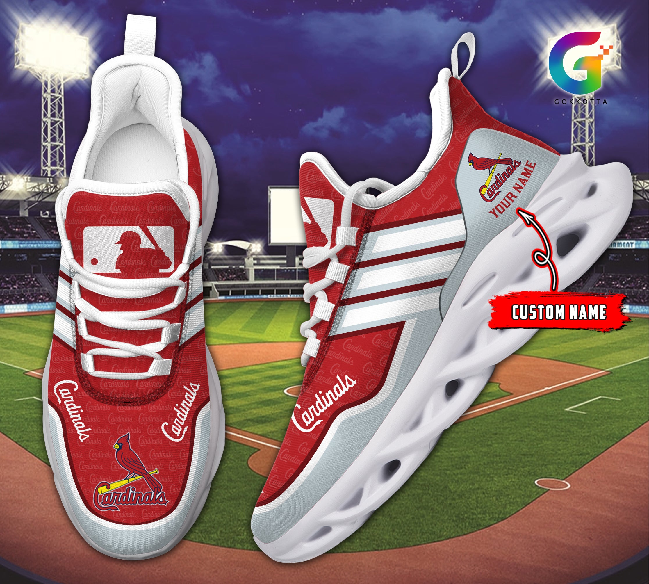 Ideafootwear St Louis Cardinals MLB Max Soul Shoes Sneakers For Men And Women