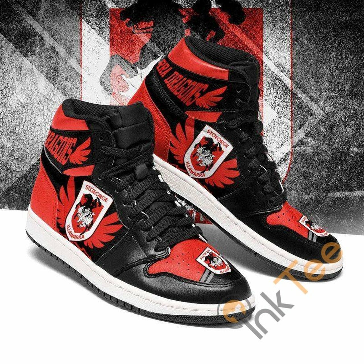 Ideafootwear St. George Illawarra Dragons NRL AJ1 High Sneakers Shoes For Men And Women