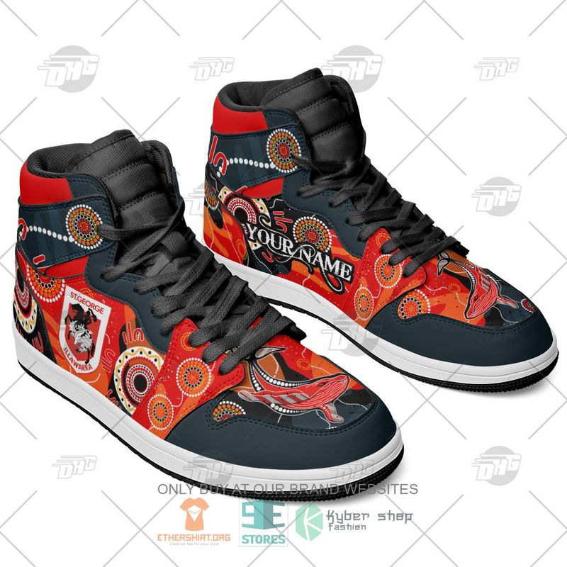 Ideafootwear St. George Illawarra Dragons NRL AJ1 High Sneakers Shoes For Men And Women