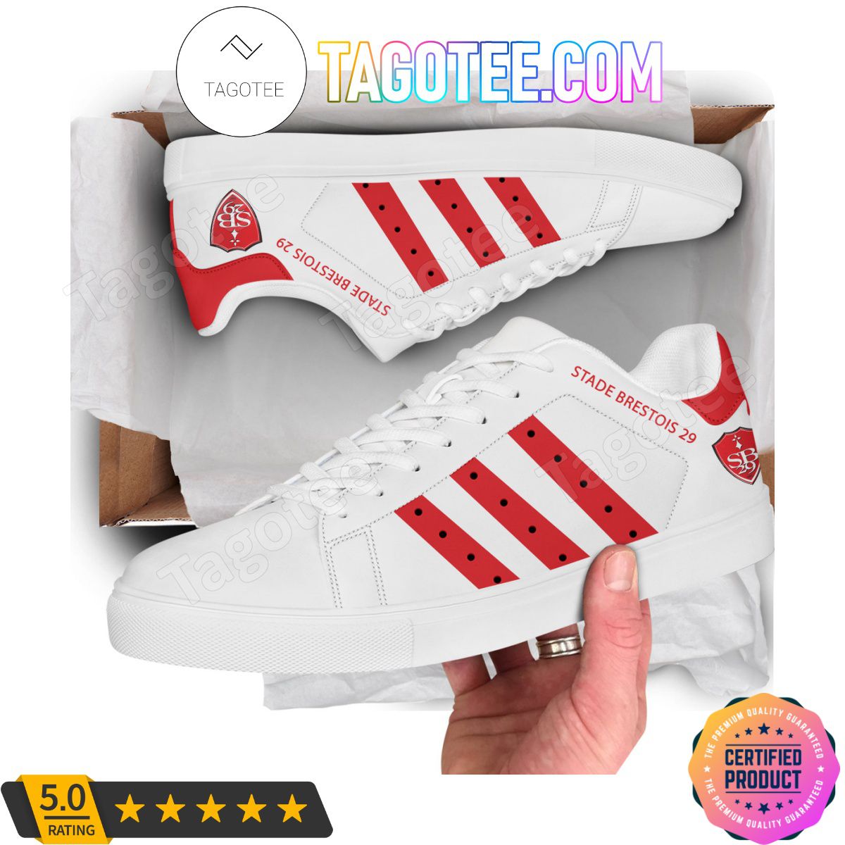 Ideafootwear Stade de Reims Skate Stan Shoes Sneakes For Men And Women