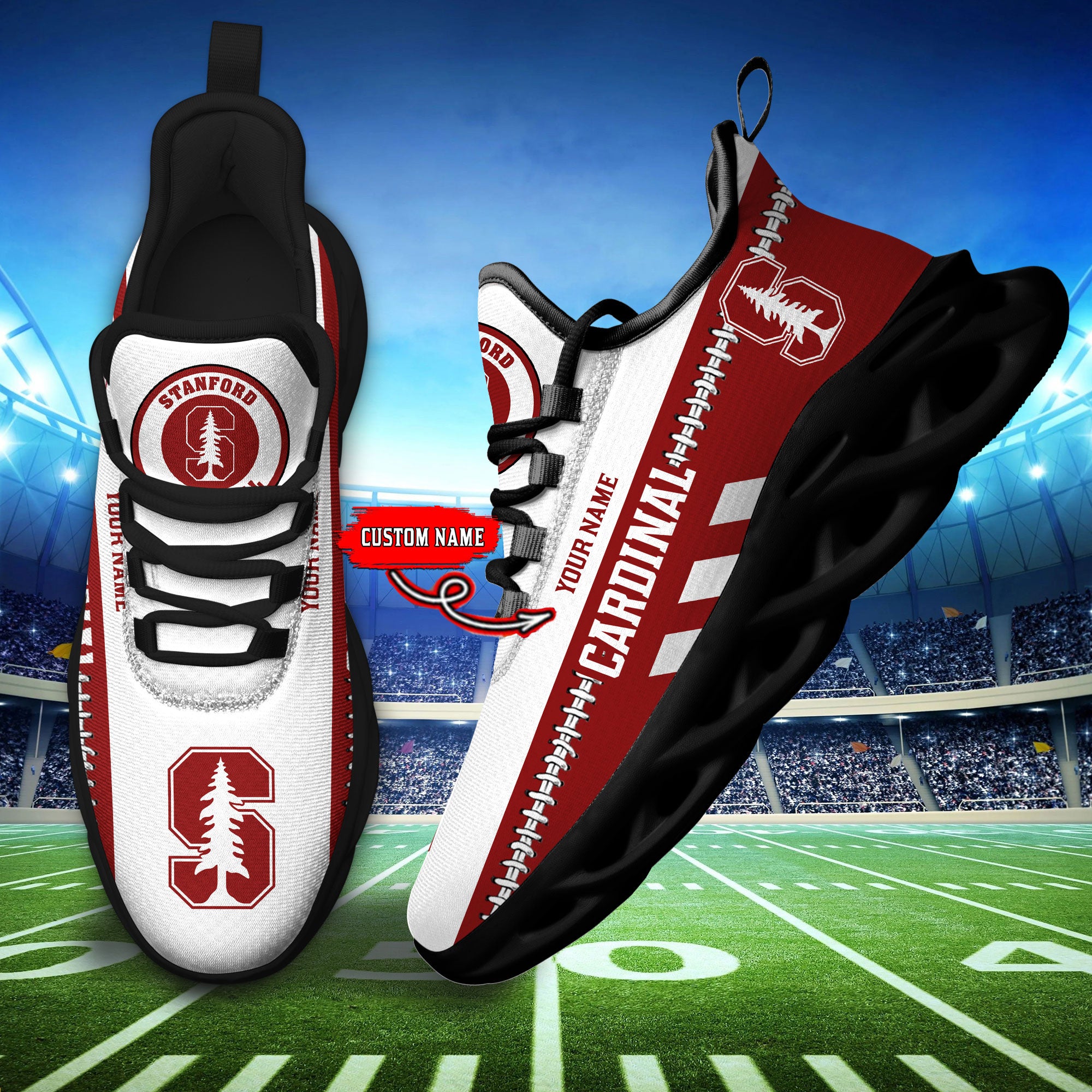 Ideafootwear Stanford Cardinal Max Soul Shoes Sneakers For Men And Women