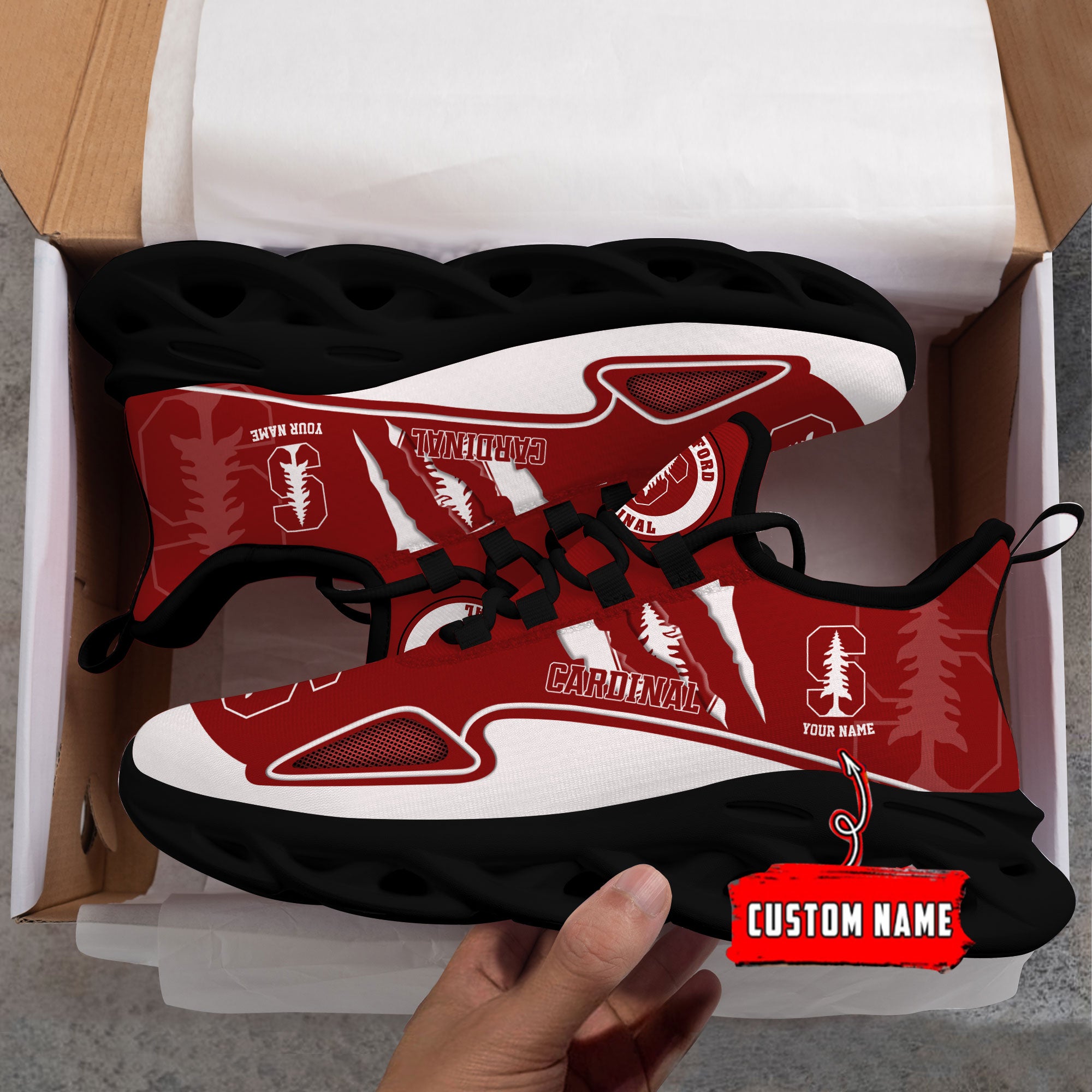 Ideafootwear Stanford Cardinal Max Soul Shoes Sneakers For Men And Women
