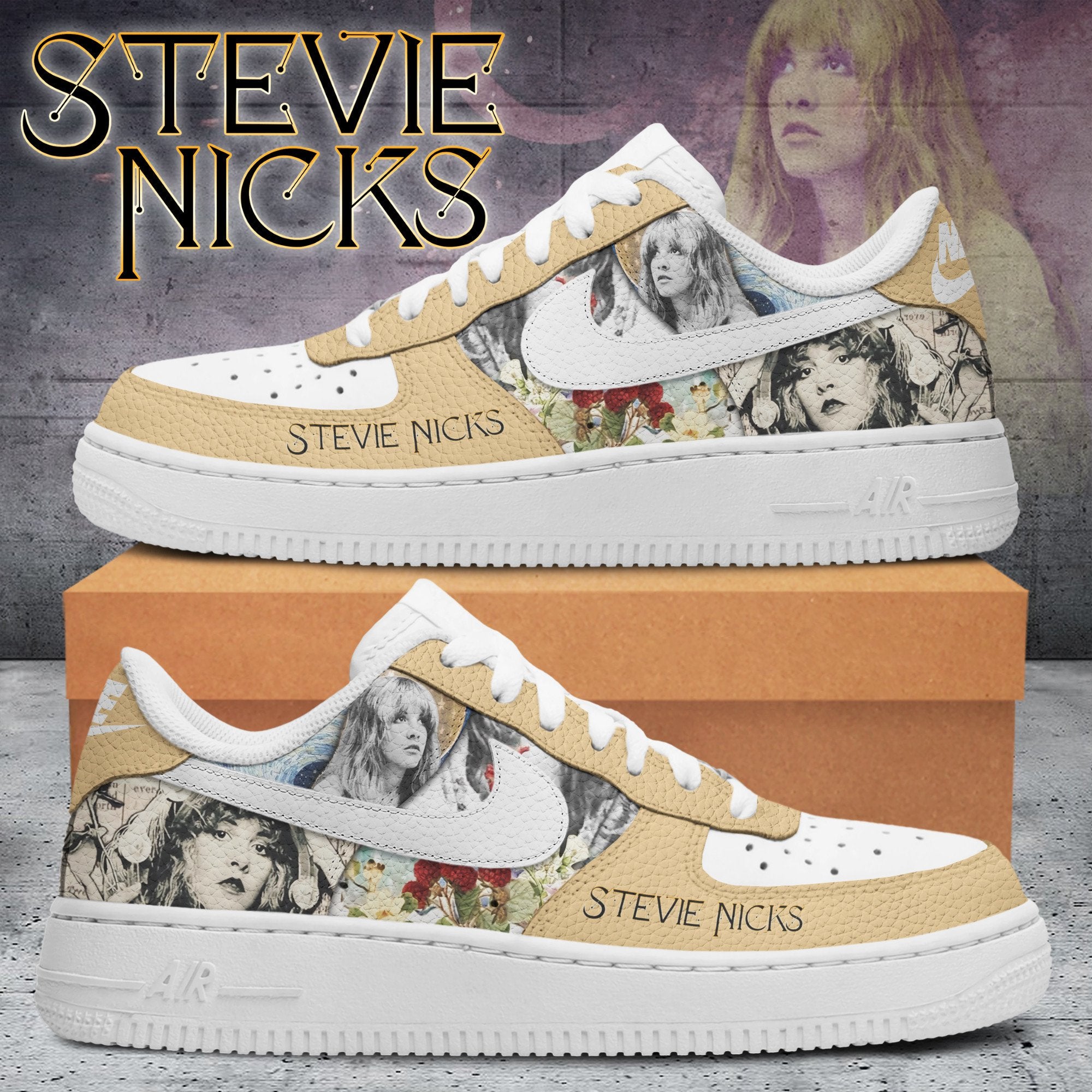 Ideafootwear Stevie Nicks Air Low-Top Sneakers Shoes For Men And Women