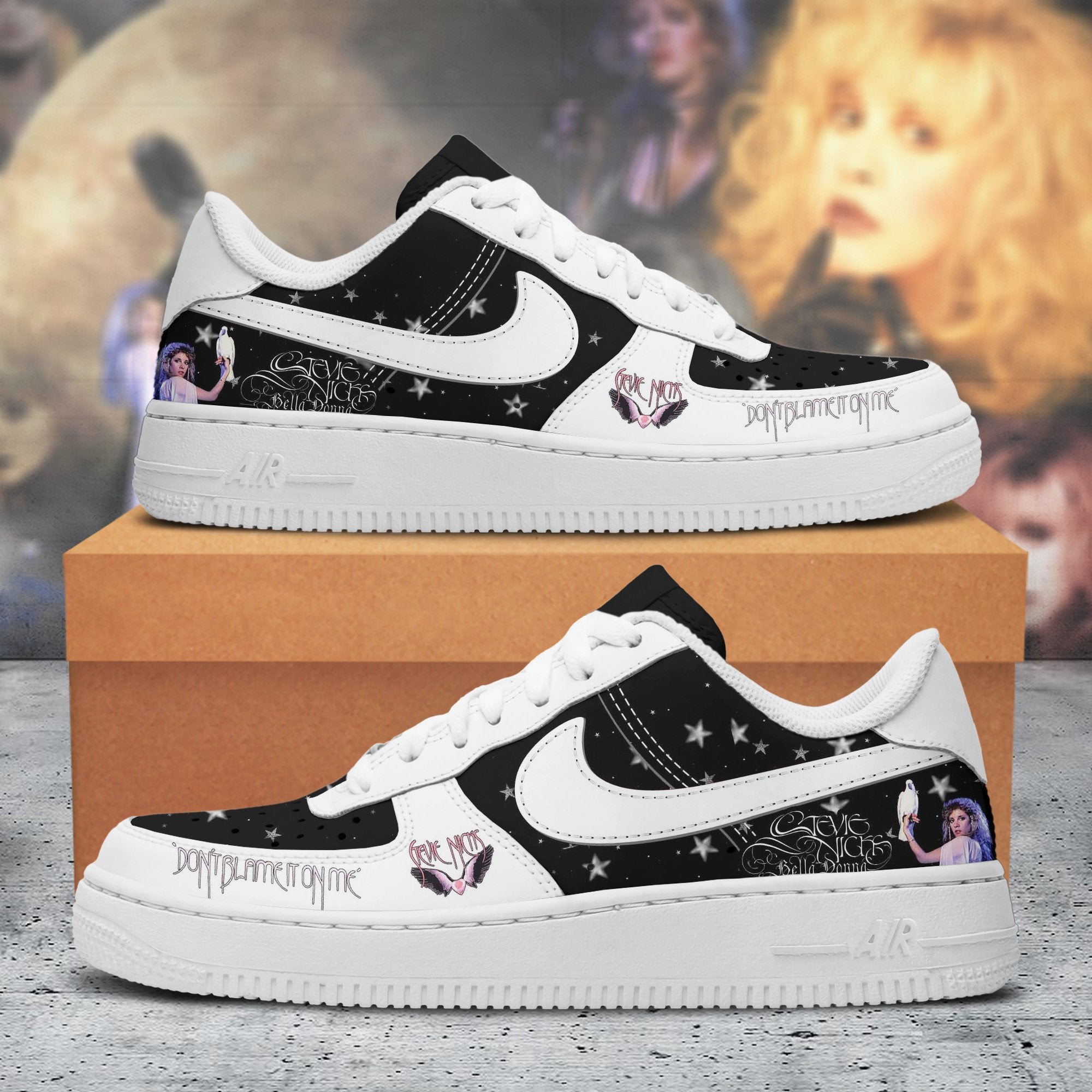 Ideafootwear Stevie Nicks Air Low-Top Sneakers Shoes For Men And Women