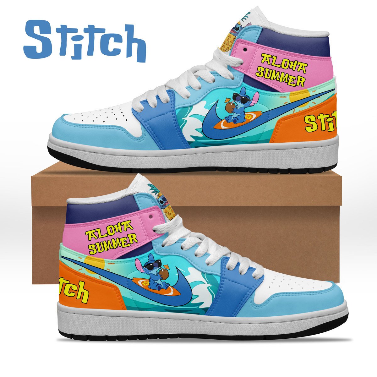 Ideafootwear Stitch AJ1 High Sneakers Shoes For Men And Women
