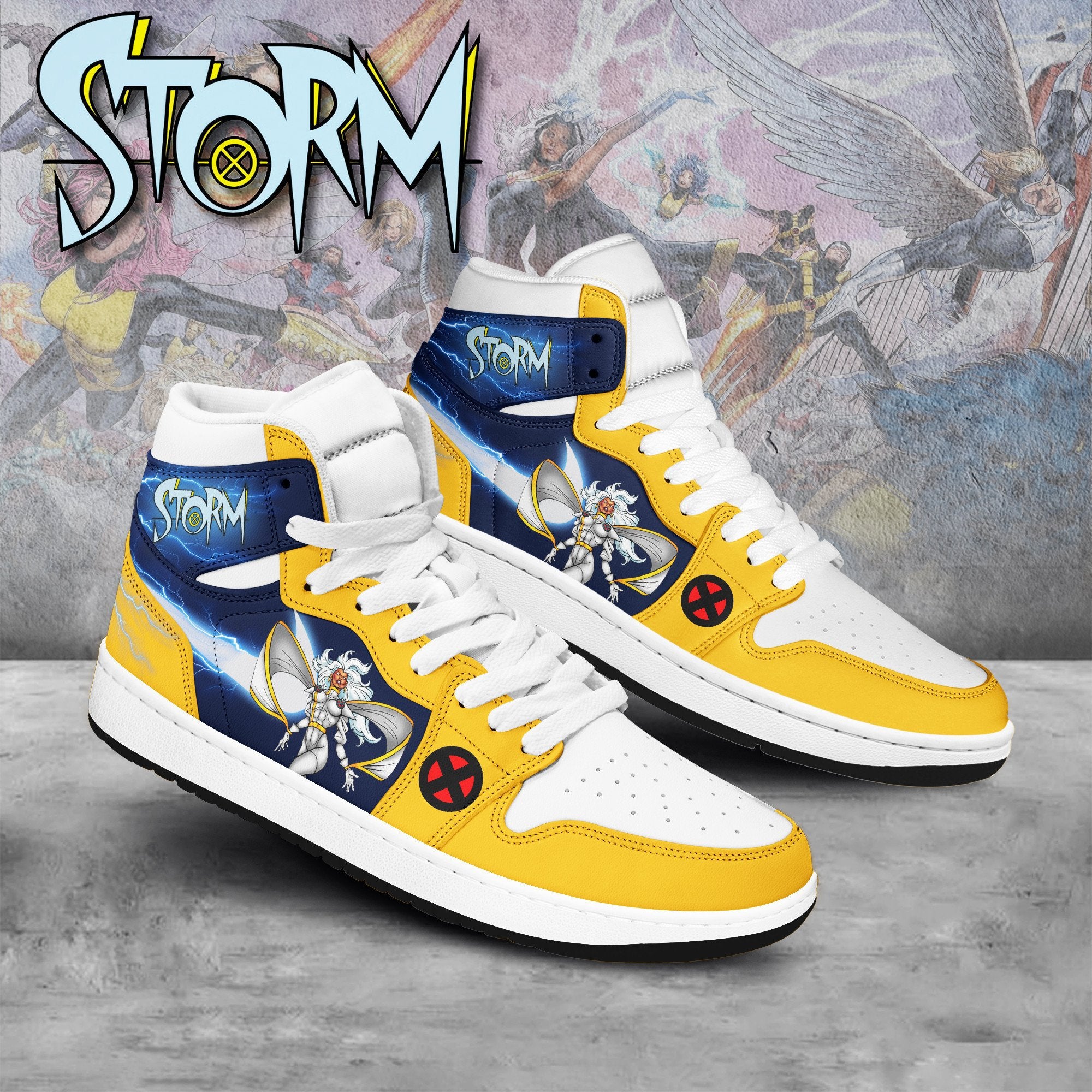 Ideafootwear Storm X-Men AJ1 High Sneakers Shoes For Men And Women