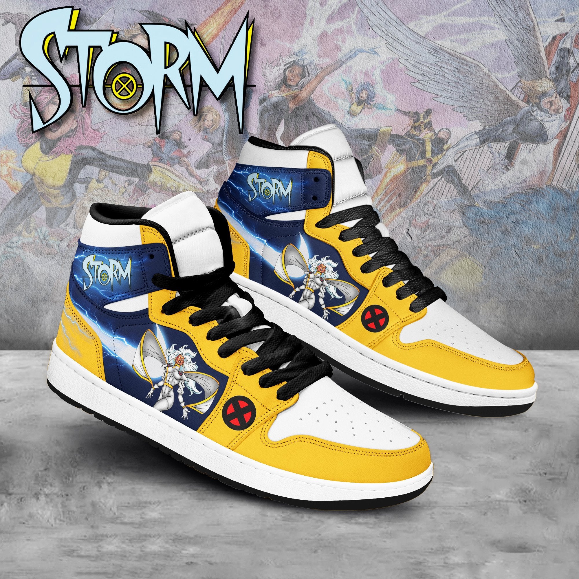 Ideafootwear Storm X-Men AJ1 High Sneakers Shoes For Men And Women