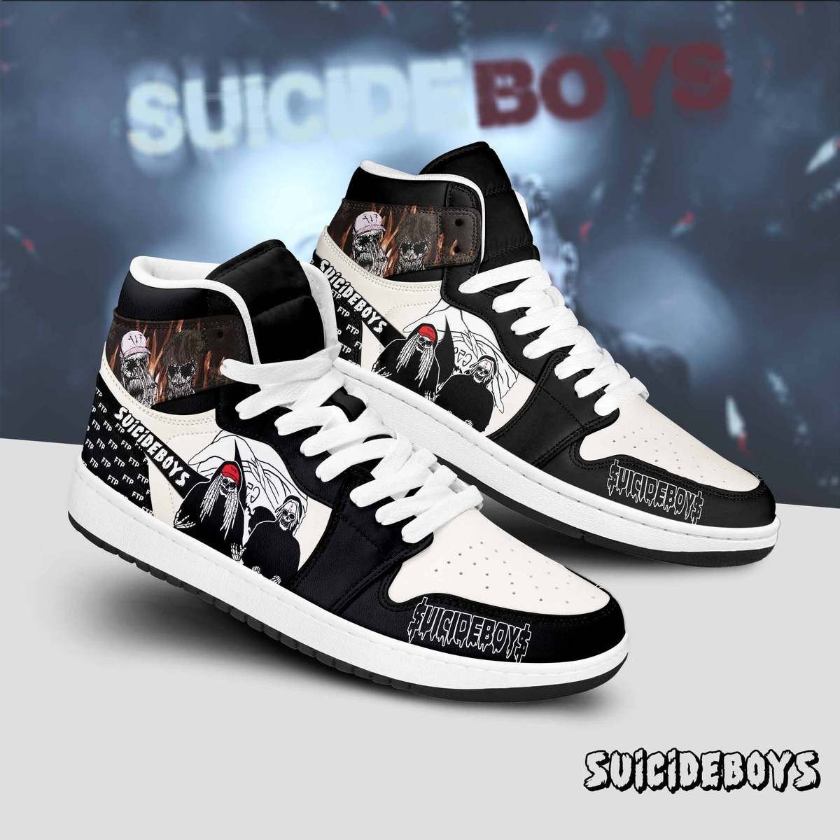Ideafootwear Suicideboys AJ1 High Sneakers Shoes For Men And Women