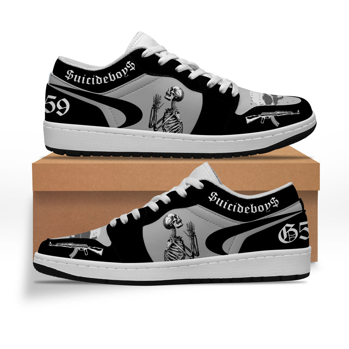 Ideafootwear Suicideboys AJ1 Low Sneakers Shoes For Men And Women