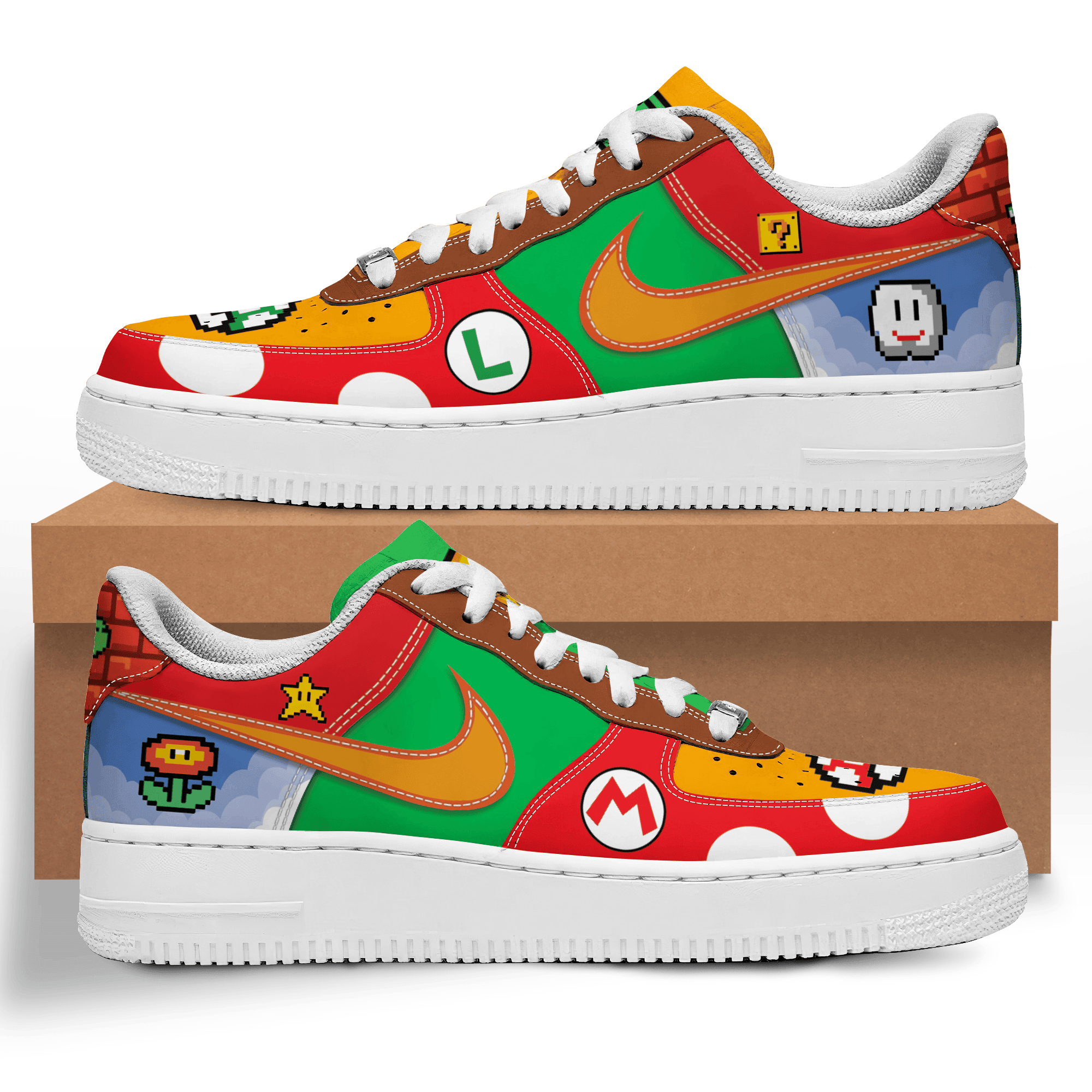 Ideafootwear Super Mario Air Low-Top Sneakers Shoes For Men And Women