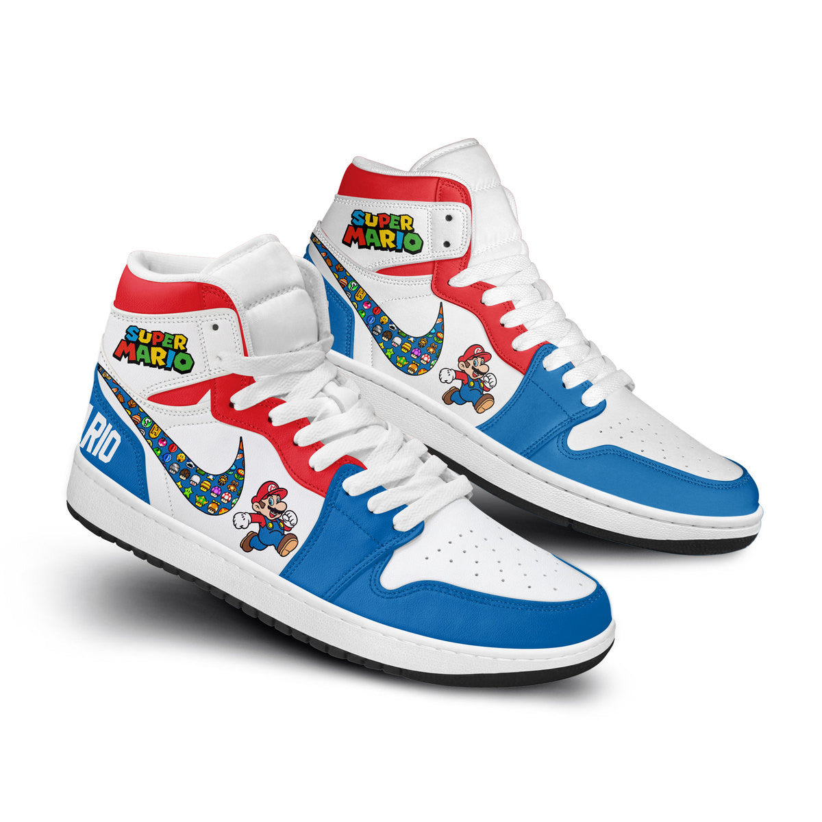 Ideafootwear Super Mario AJ1 High Sneakers Shoes For Men And Women