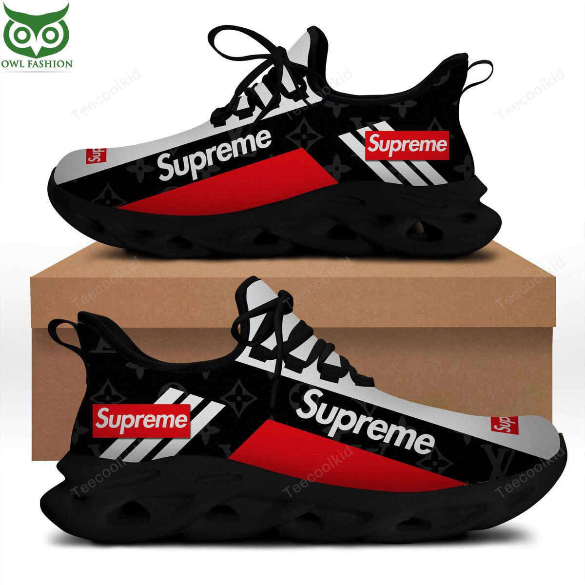 Ideafootwear Supreme Red Max Soul Shoes Sneakers For Men And Women