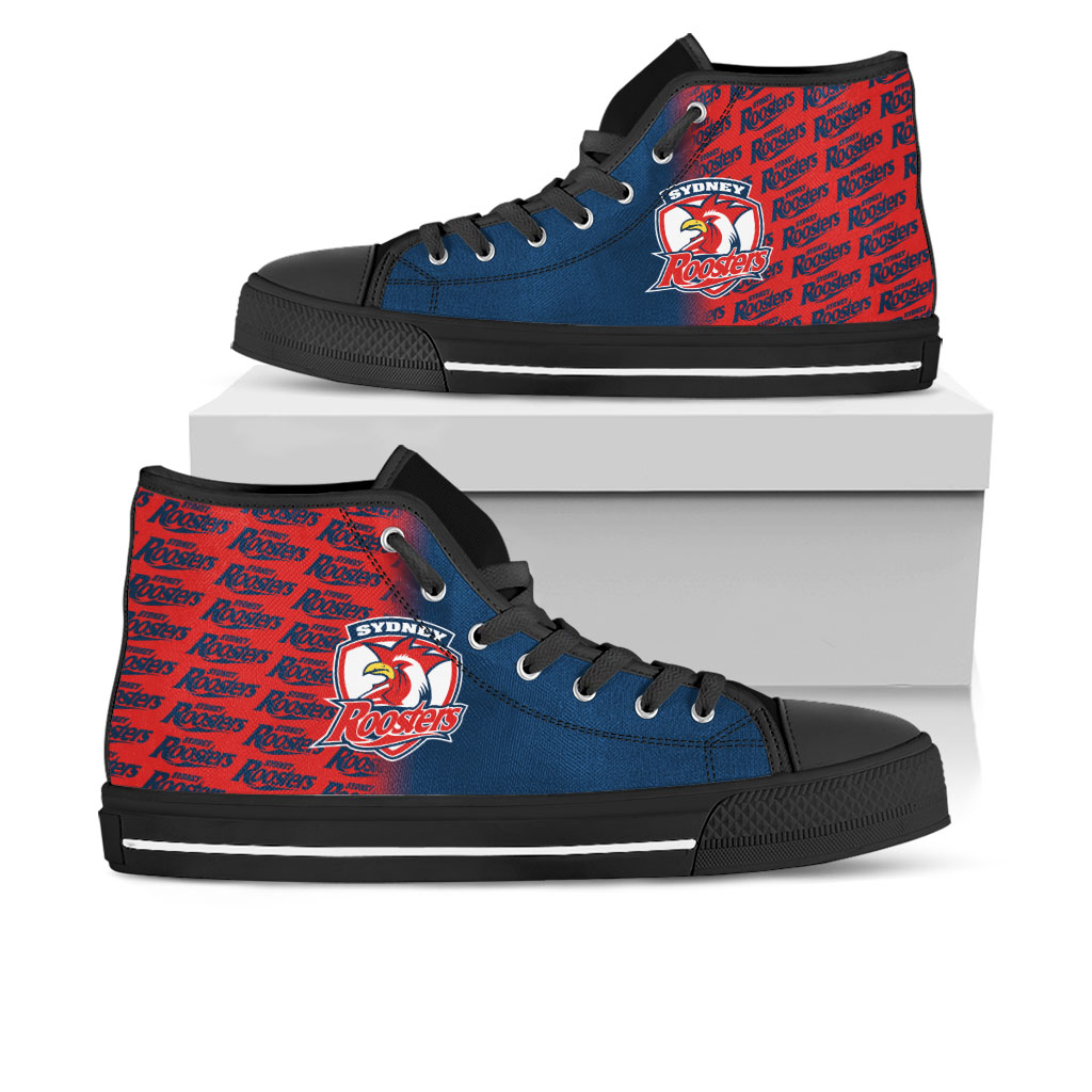 Ideafootwear Sydney Roosters High Top Canvas Sneakers Shoes For Men And Women