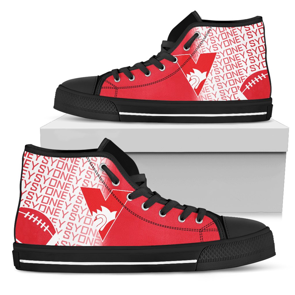 Ideafootwear Sydney Swans High Top Canvas Sneakers Shoes For Men And Women
