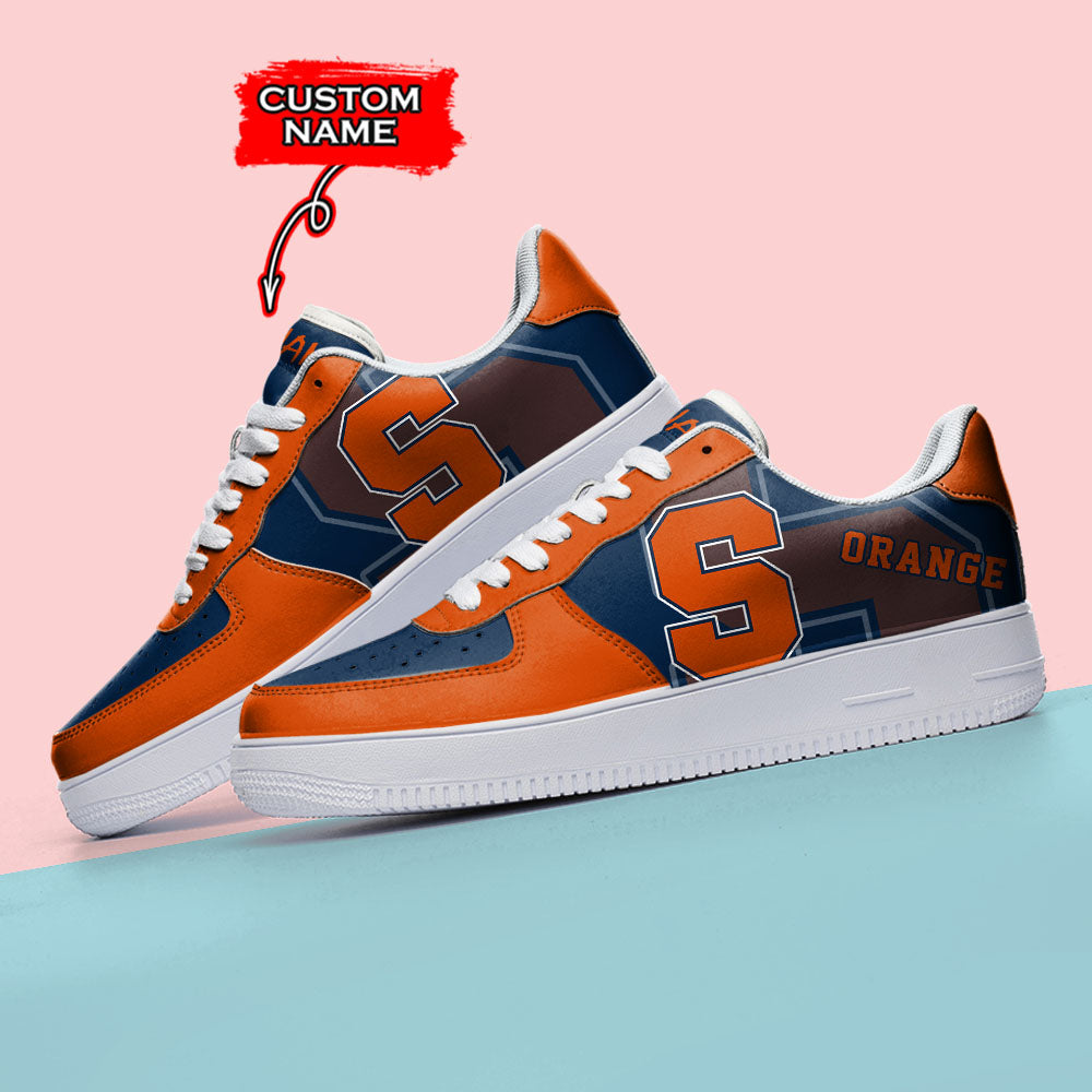 Ideafootwear Syracuse Orange NCAA Air Low-Top Sneakers Shoes For Men And Women
