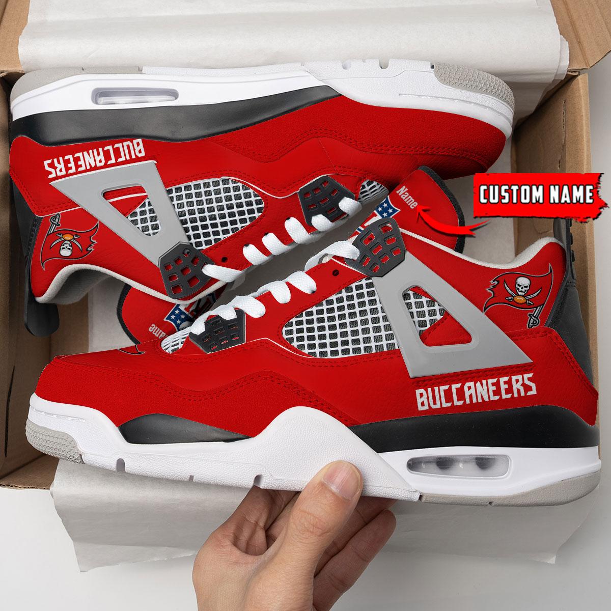 Ideafootwear Tampa Bay Buccaneers AJ4 Sneakers Shoes For Men And Women