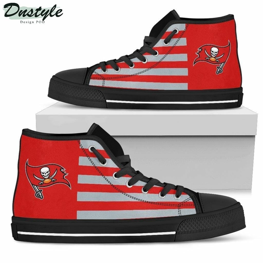 Ideafootwear Tampa Bay Buccaneers High Top Canvas Sneakers Shoes For Men And Women