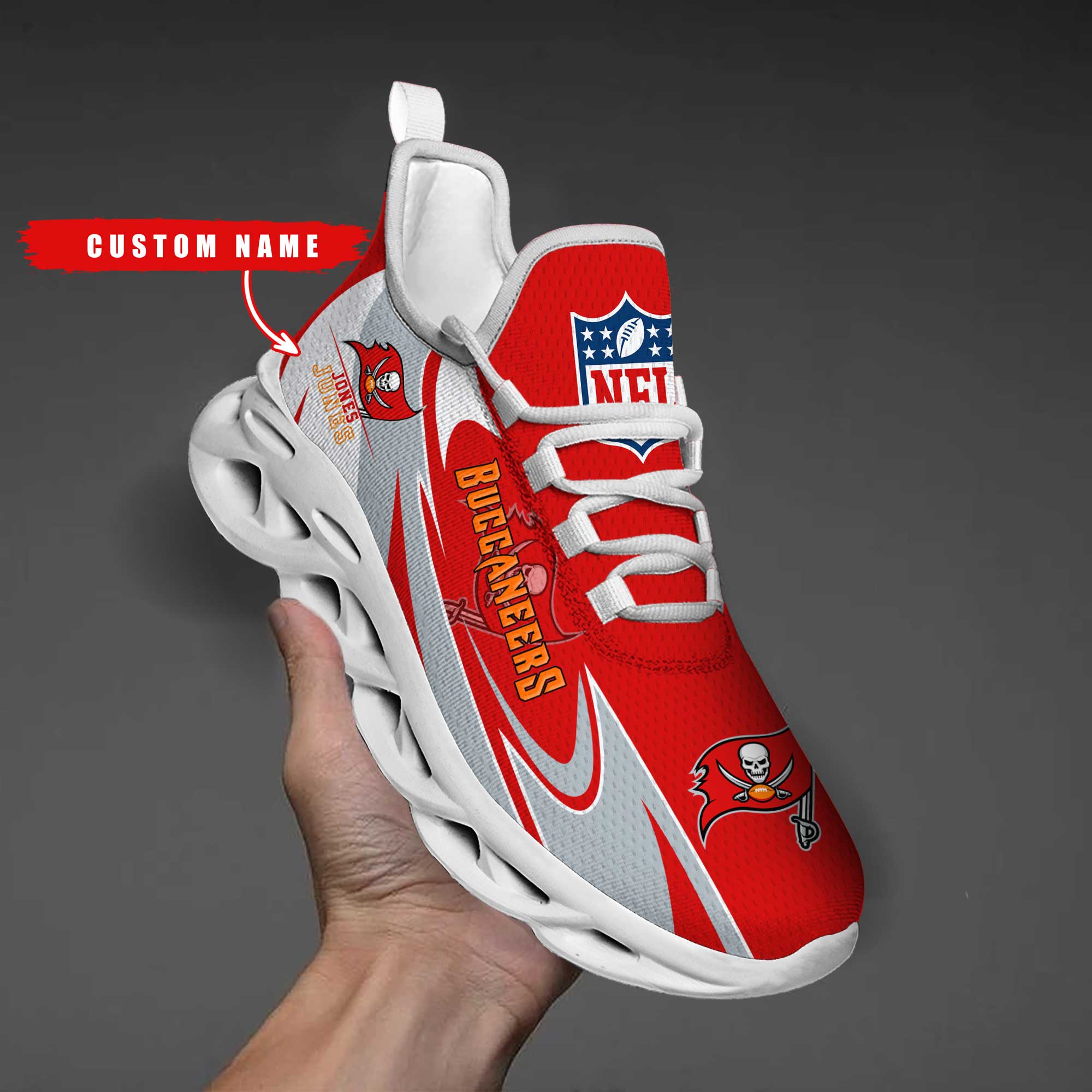 Ideafootwear Tampa Bay Buccaneers Max Soul Shoes Sneakers For Men And Women
