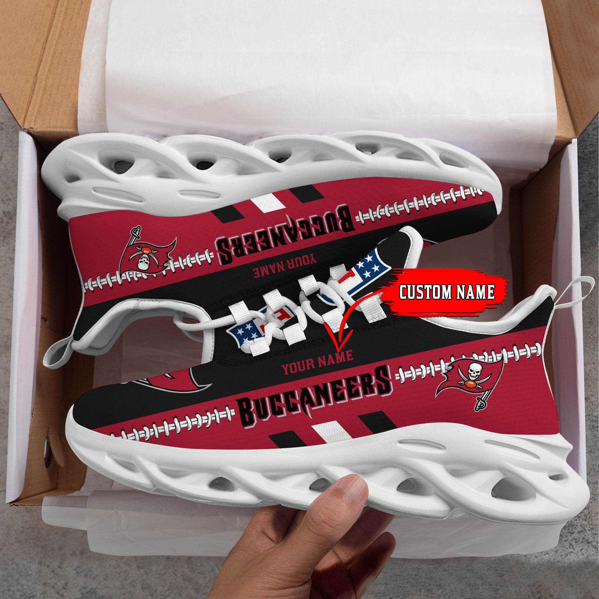 Ideafootwear Tampa Bay Buccaneers Max Soul Shoes Sneakers For Men And Women