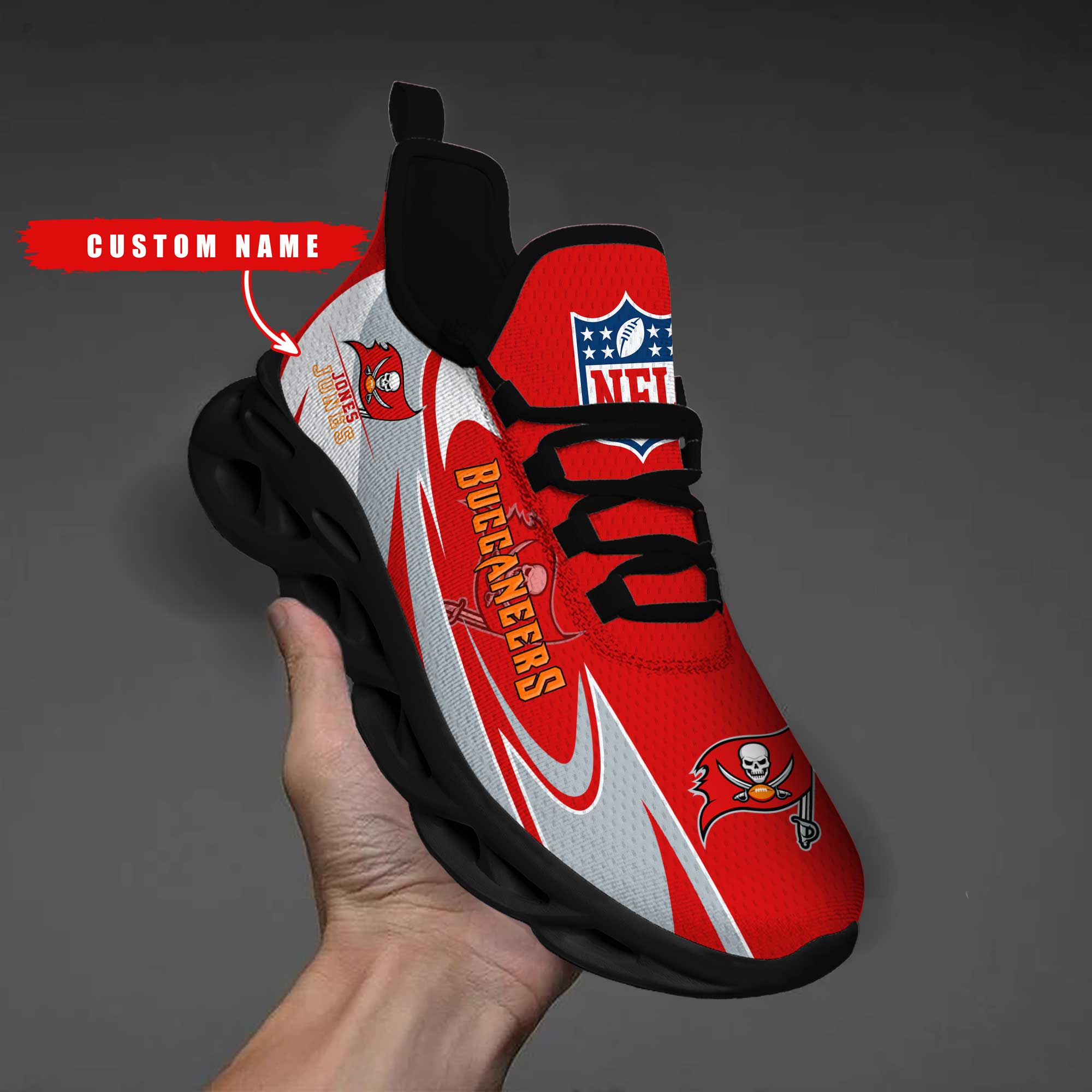 Ideafootwear Tampa Bay Buccaneers Max Soul Shoes Sneakers For Men And Women