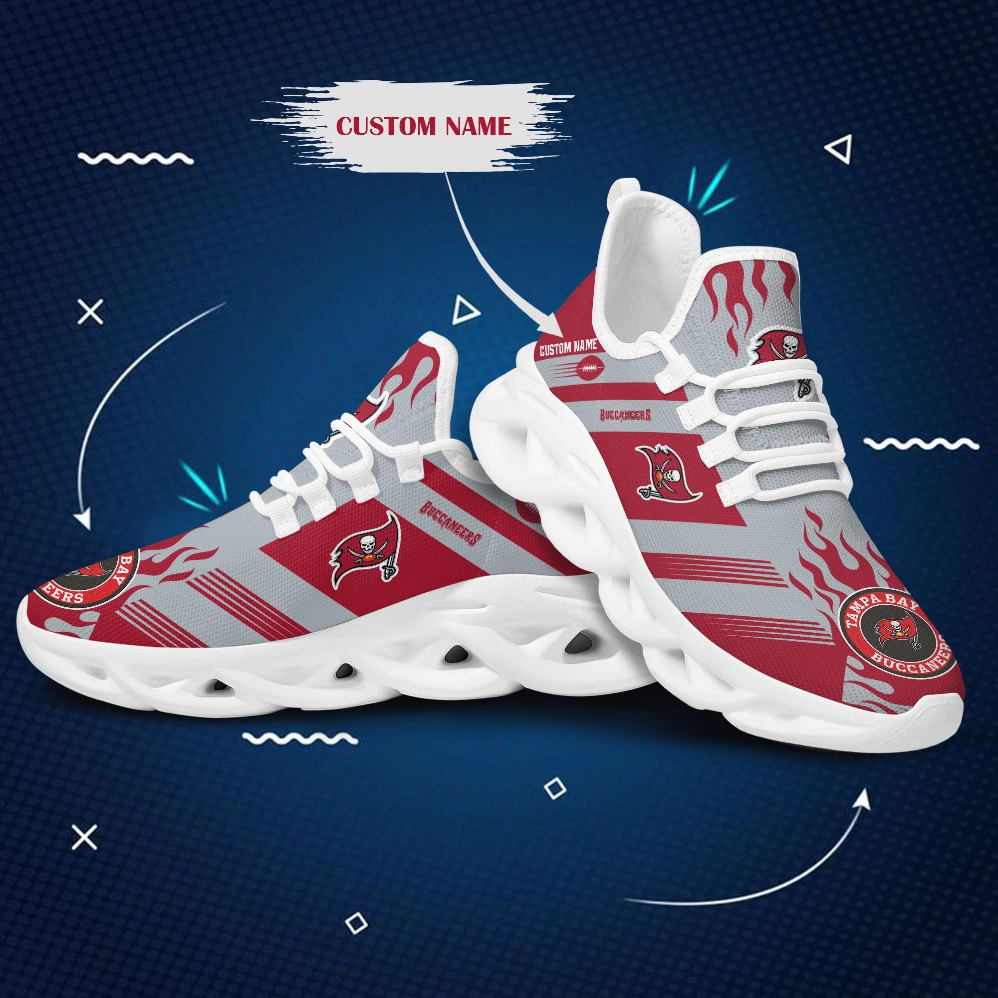 Ideafootwear Tampa Bay Buccaneers NFL Max Soul Shoes Sneakers For Men And Women
