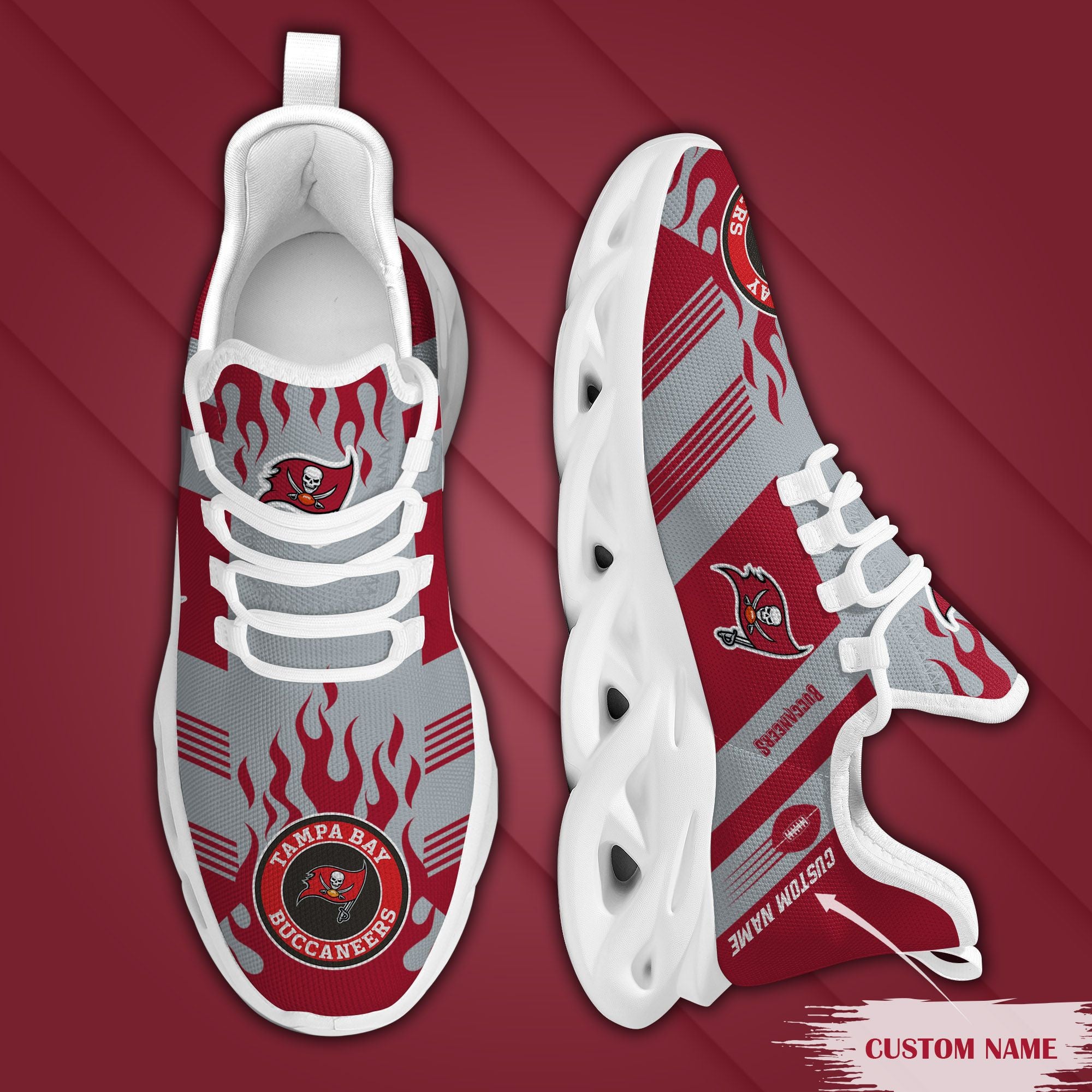 Ideafootwear Tampa Bay Buccaneers NFL Max Soul Shoes Sneakers For Men And Women