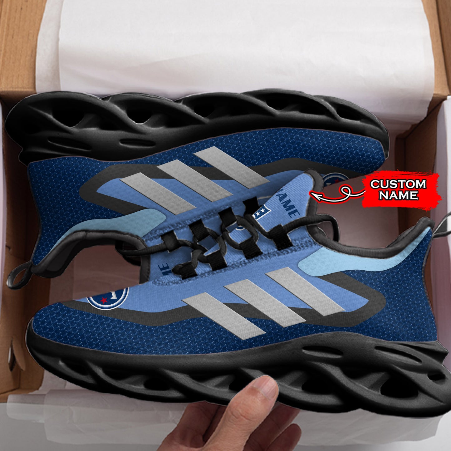 Ideafootwear Tennessee Titans NFL Max Soul Shoes Sneakers For Men And Women