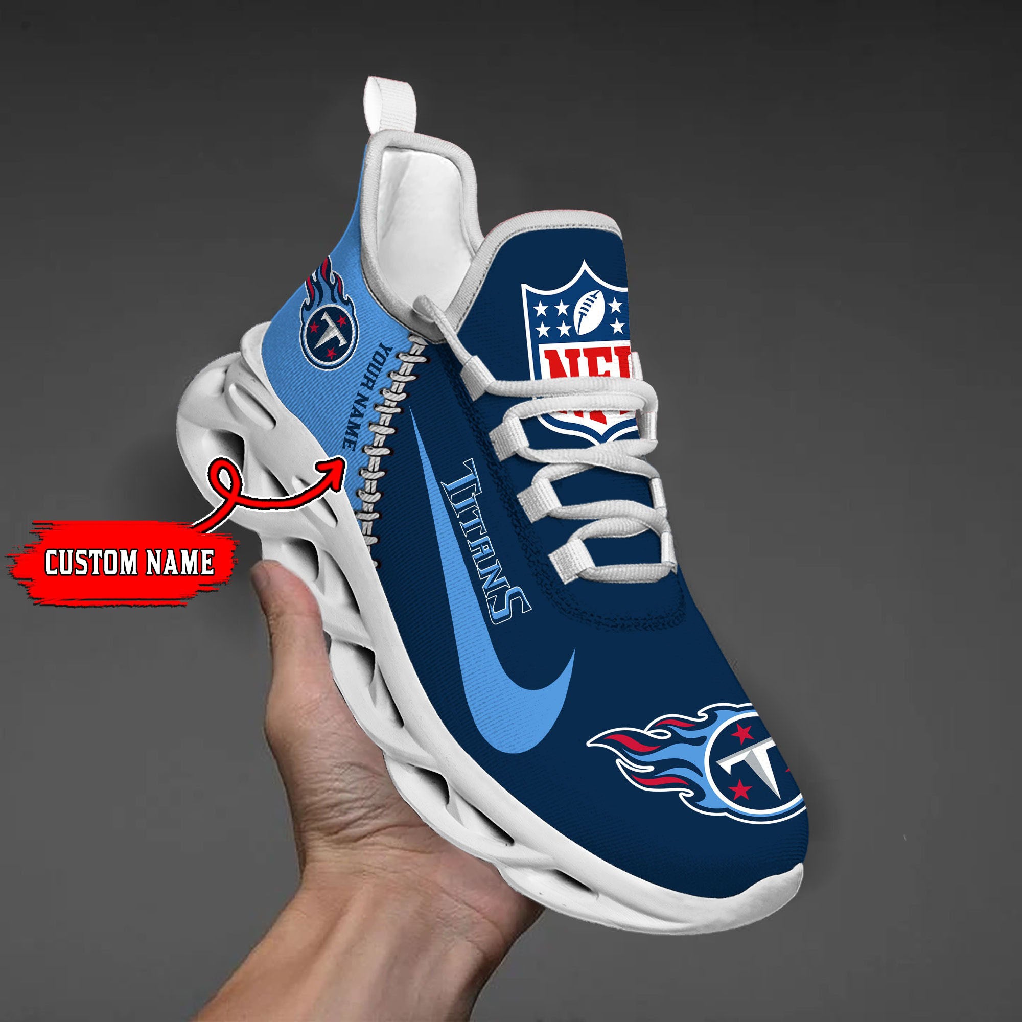 Ideafootwear Tennessee Titans NFL Max Soul Shoes Sneakers For Men And Women