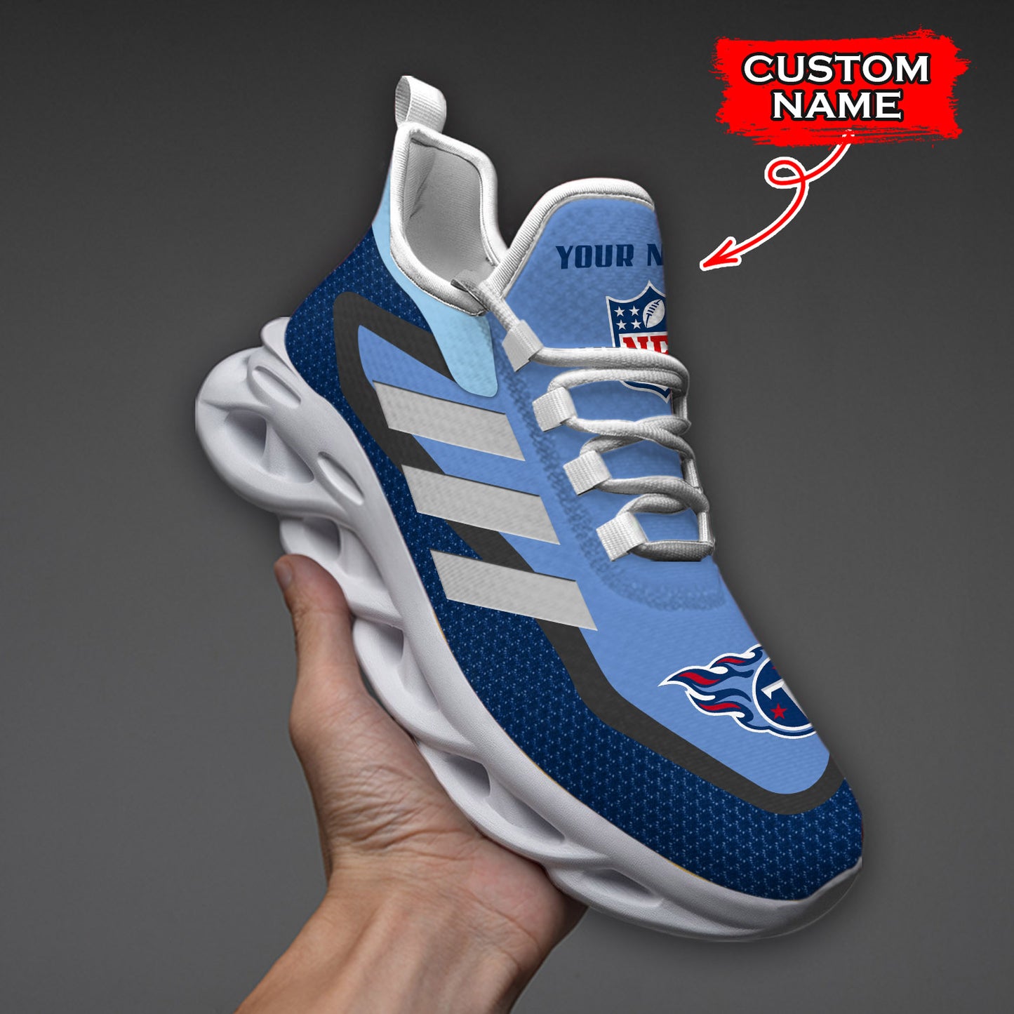 Ideafootwear Tennessee Titans NFL Max Soul Shoes Sneakers For Men And Women