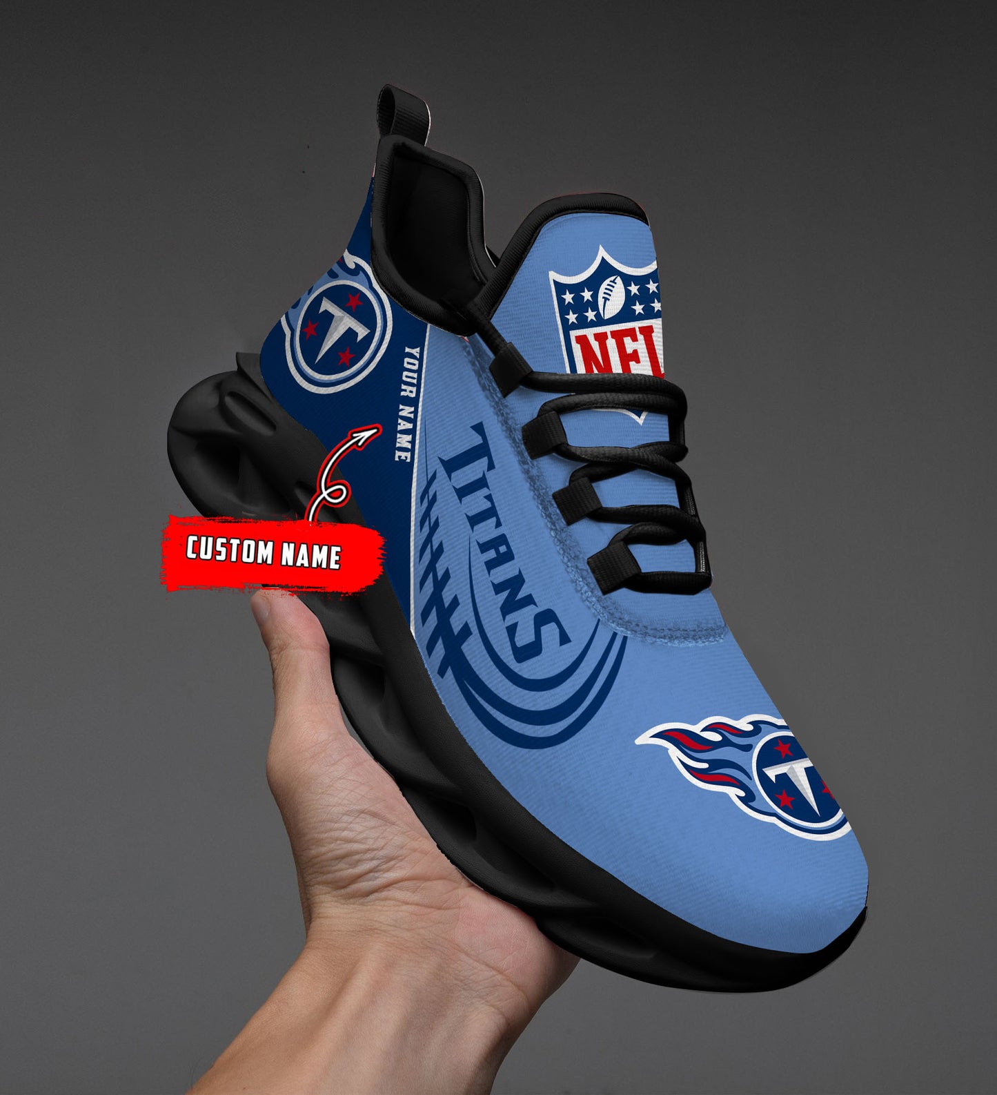 Ideafootwear Tennessee Titans NFL Max Soul Shoes Sneakers For Men And Women