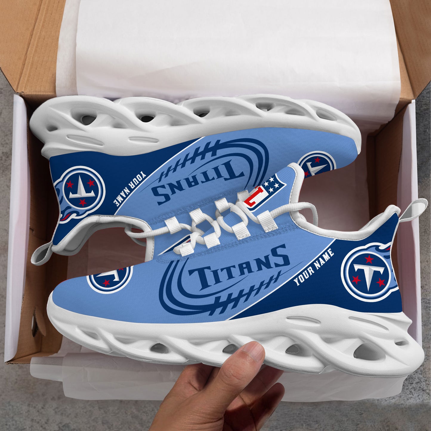 Ideafootwear Tennessee Titans NFL Max Soul Shoes Sneakers For Men And Women