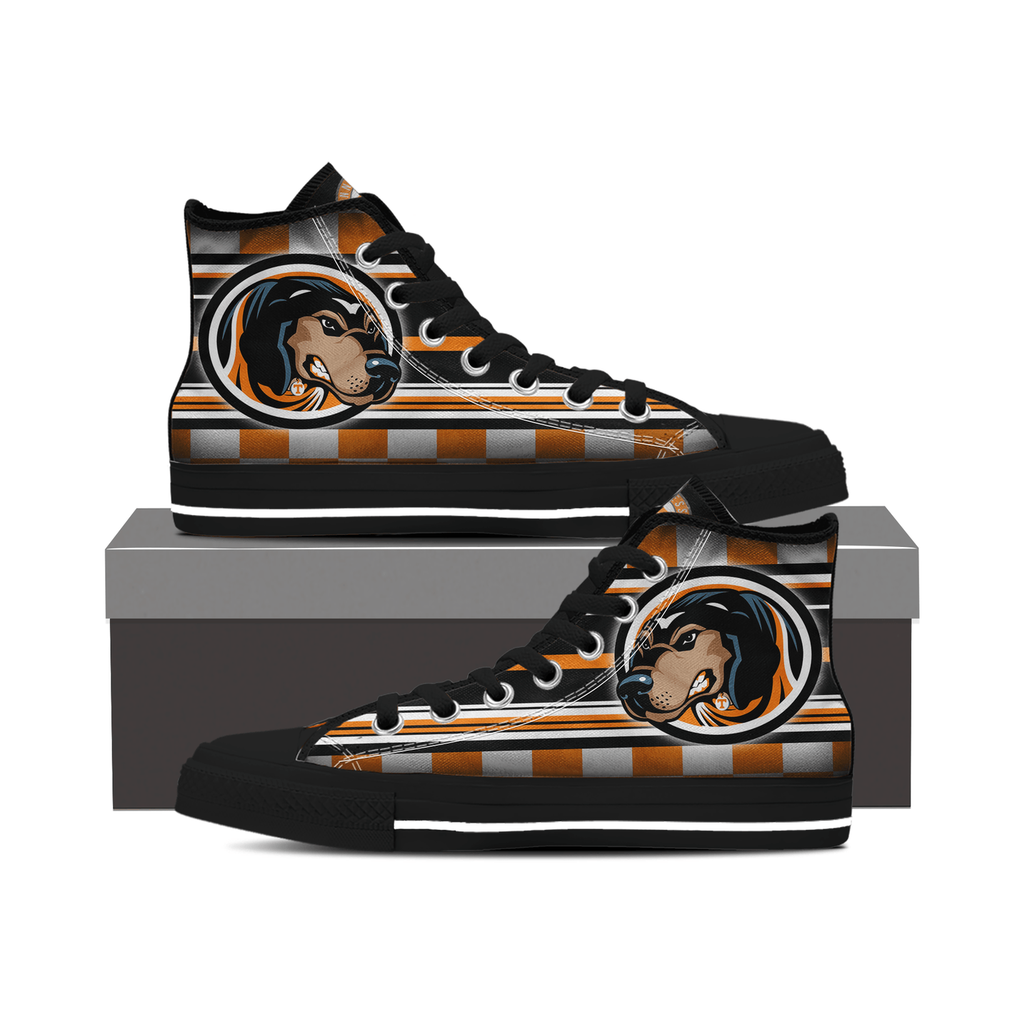 Ideafootwear Tennessee Volunteers High Top Canvas Sneakers Shoes For Men And Women