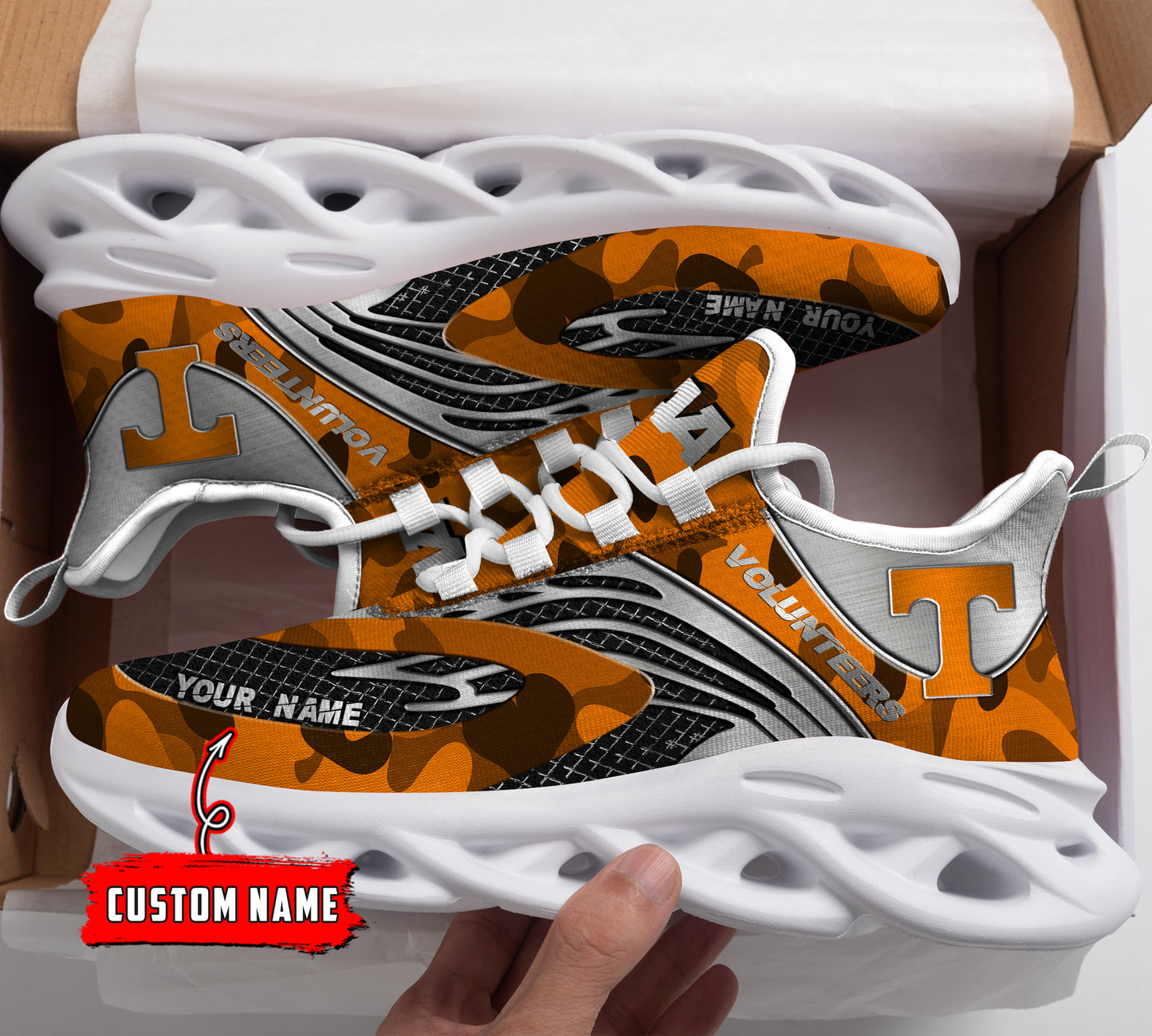 Ideafootwear Tennessee Volunteers NCAA Max Soul Shoes Sneakers For Men And Women