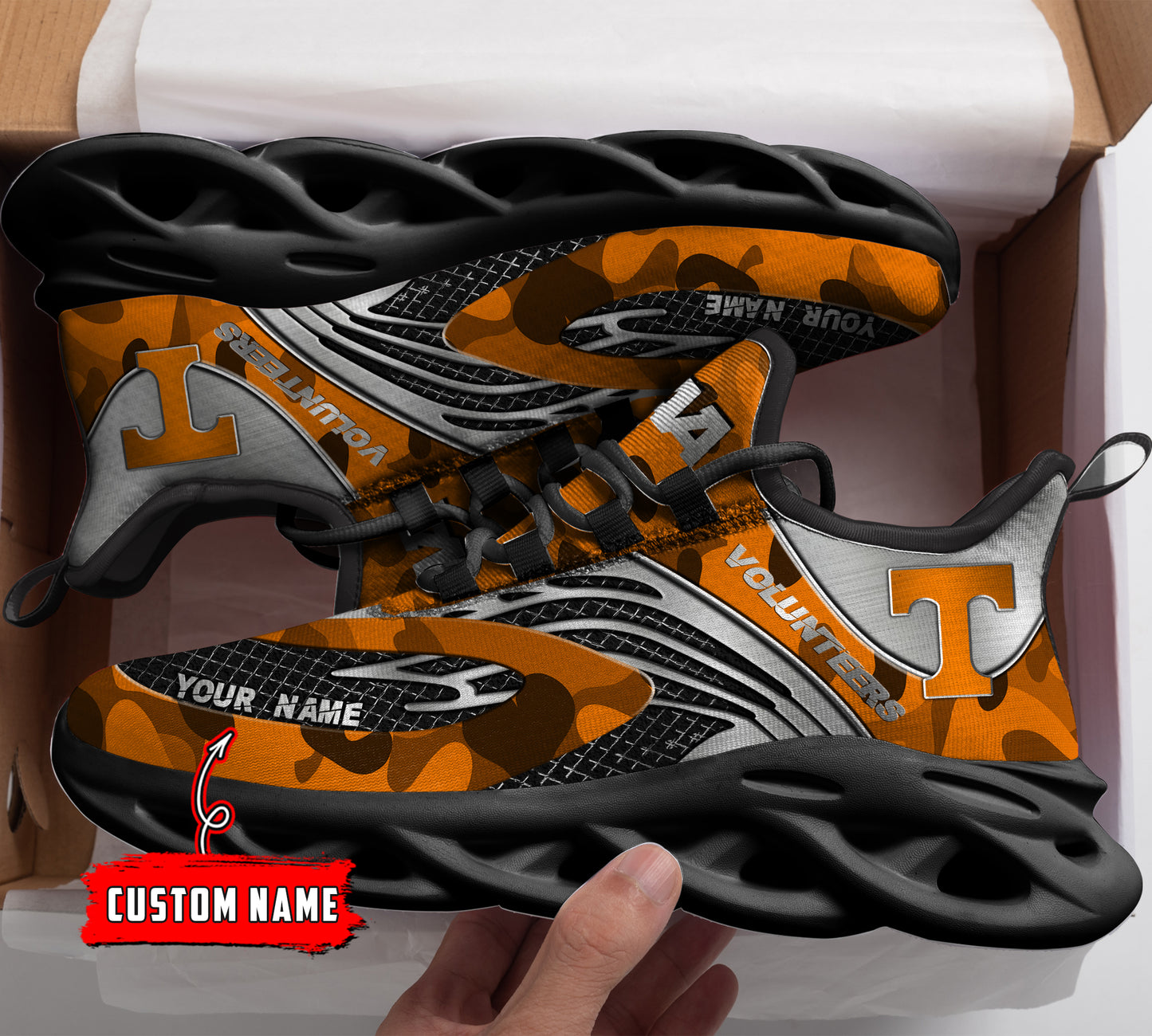 Ideafootwear Tennessee Volunteers NCAA Max Soul Shoes Sneakers For Men And Women