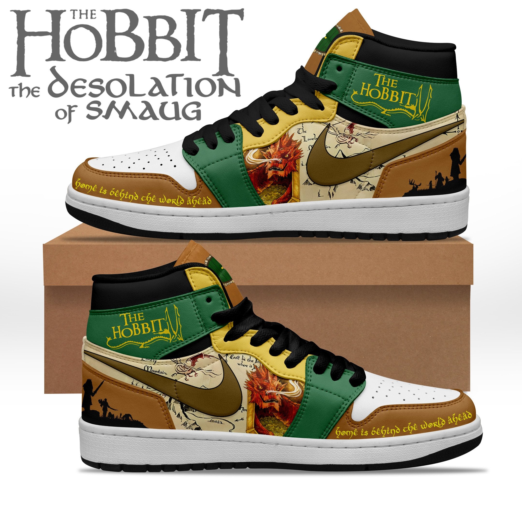 Ideafootwear The Hobbit The Desolation of Smaug AJ1 High Sneakers Shoes For Men And Women