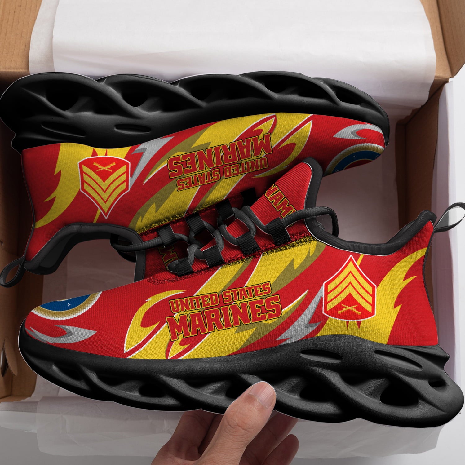 Ideafootwear US Marine Corps Max Soul Shoes Sneakers For Men And Women