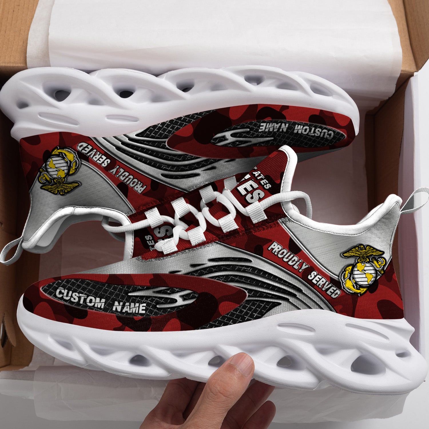 Ideafootwear US Marine Corps Max Soul Shoes Sneakers For Men And Women