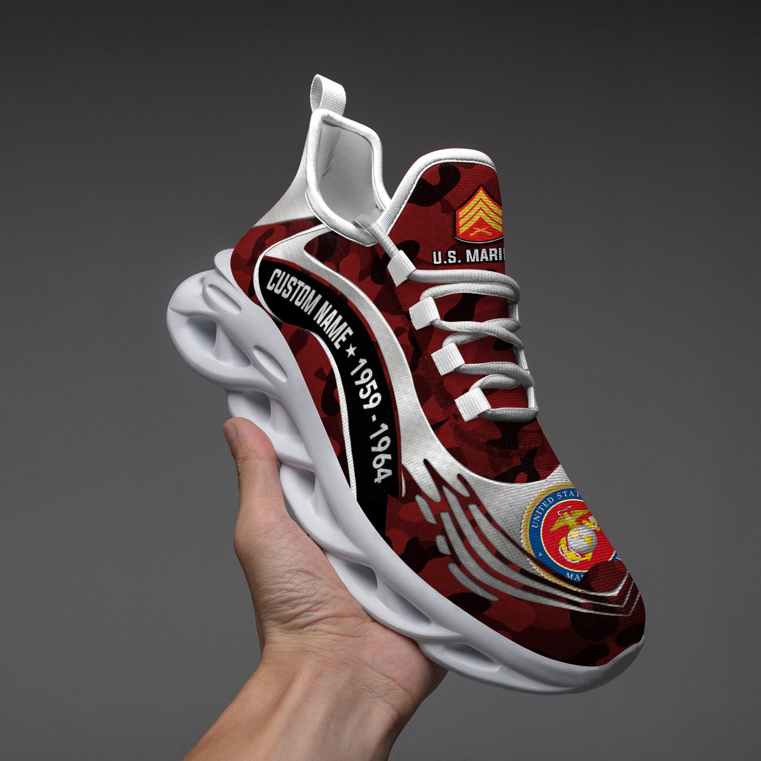 Ideafootwear US Marine Corps Max Soul Shoes Sneakers For Men And Women
