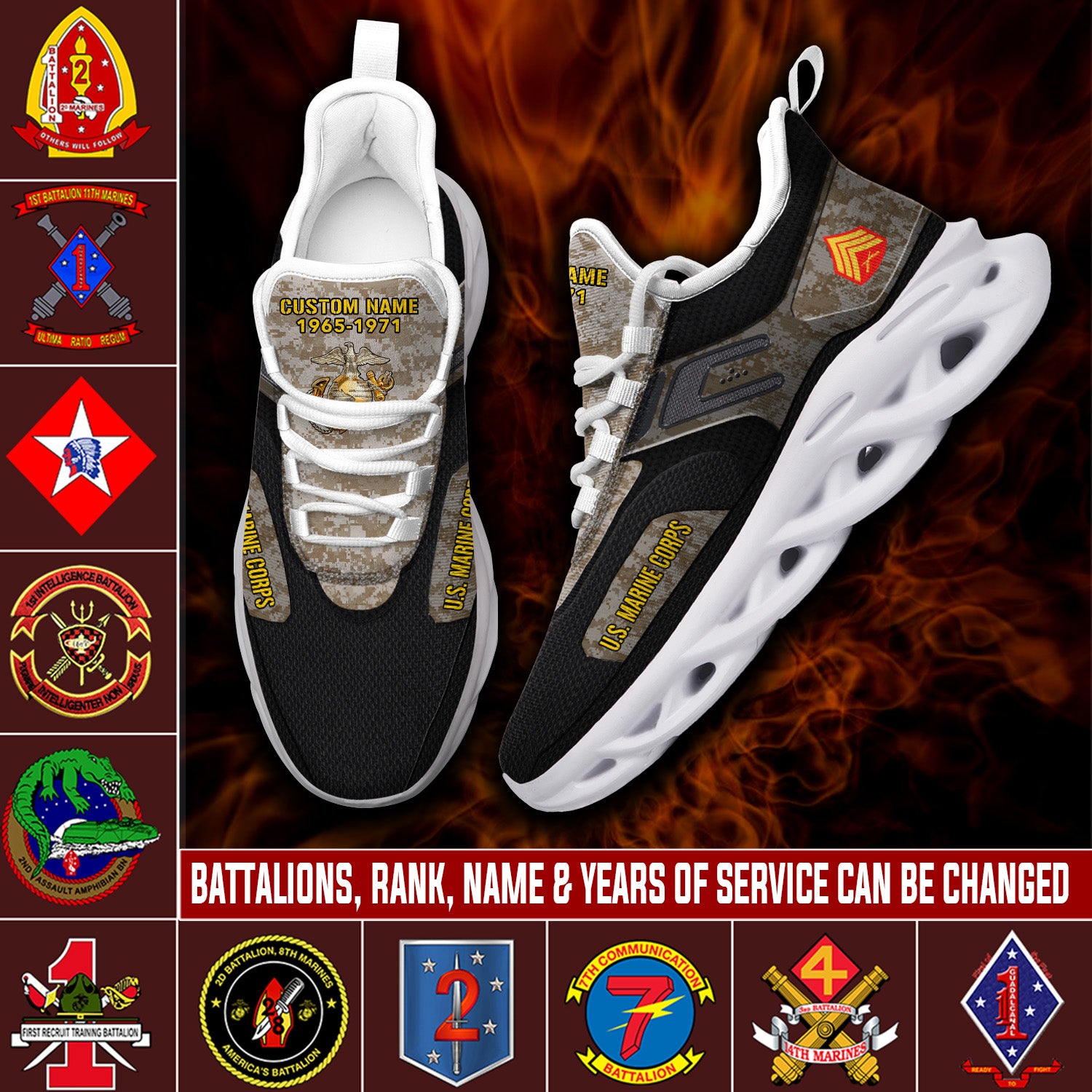 Ideafootwear US Marine Corps Max Soul Shoes Sneakers For Men And Women