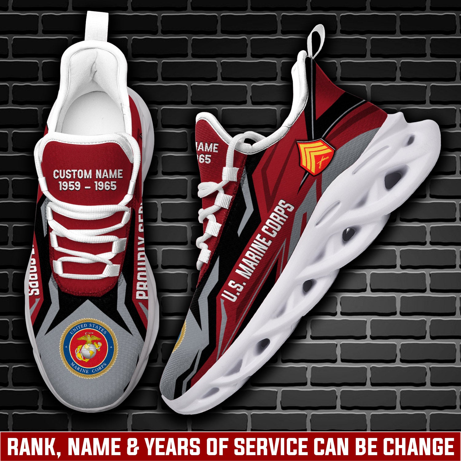 Ideafootwear US Marine Corps Max Soul Shoes Sneakers For Men And Women