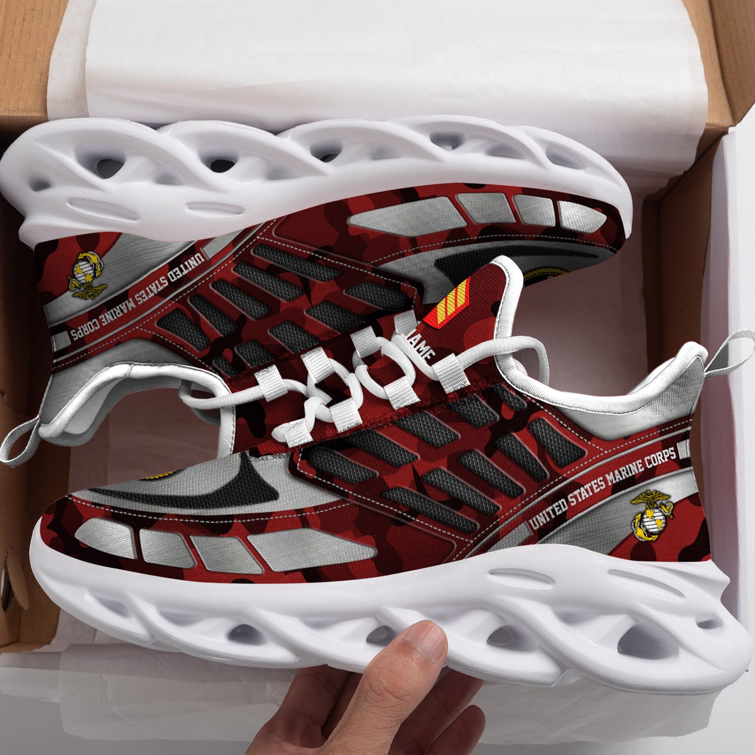 Ideafootwear US Marine Corps Max Soul Shoes Sneakers For Men And Women