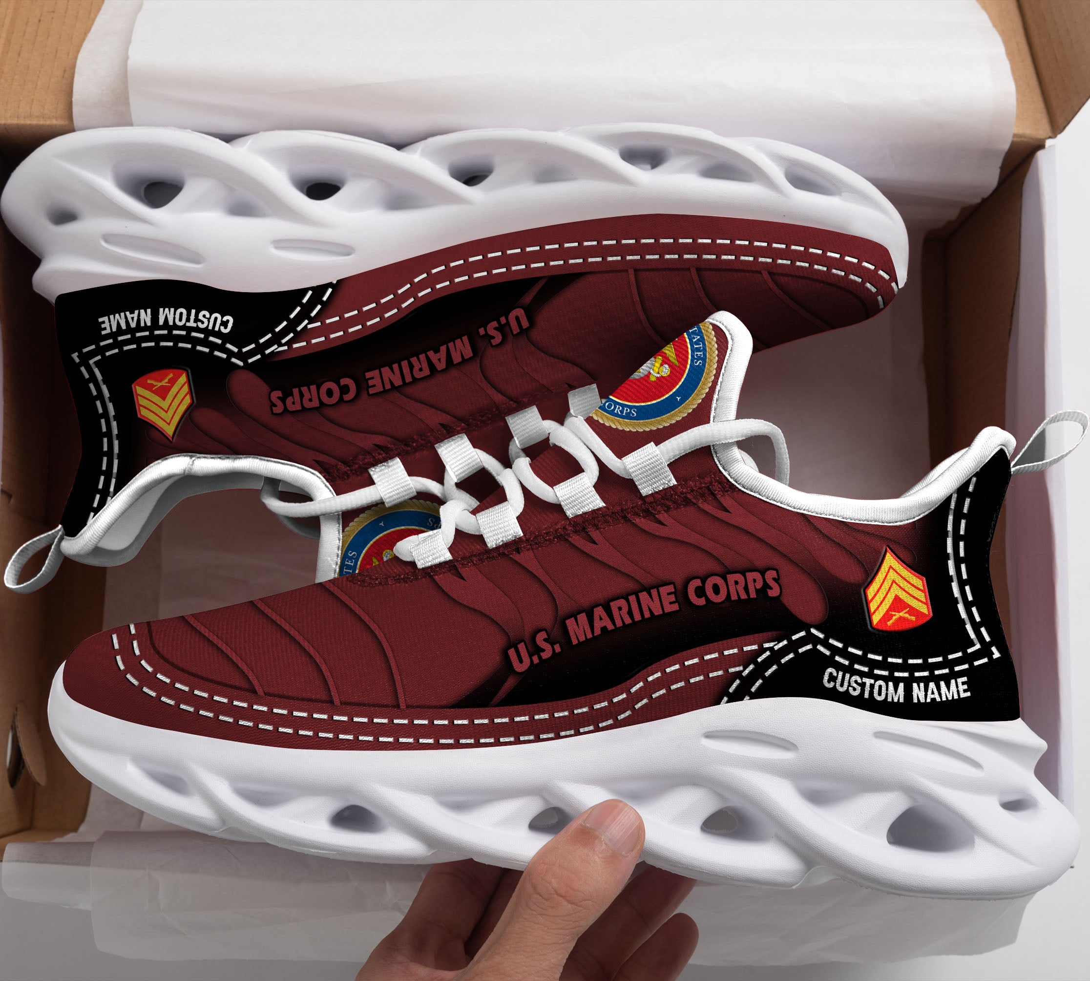 Ideafootwear US Marine Corps Max Soul Shoes Sneakers For Men And Women