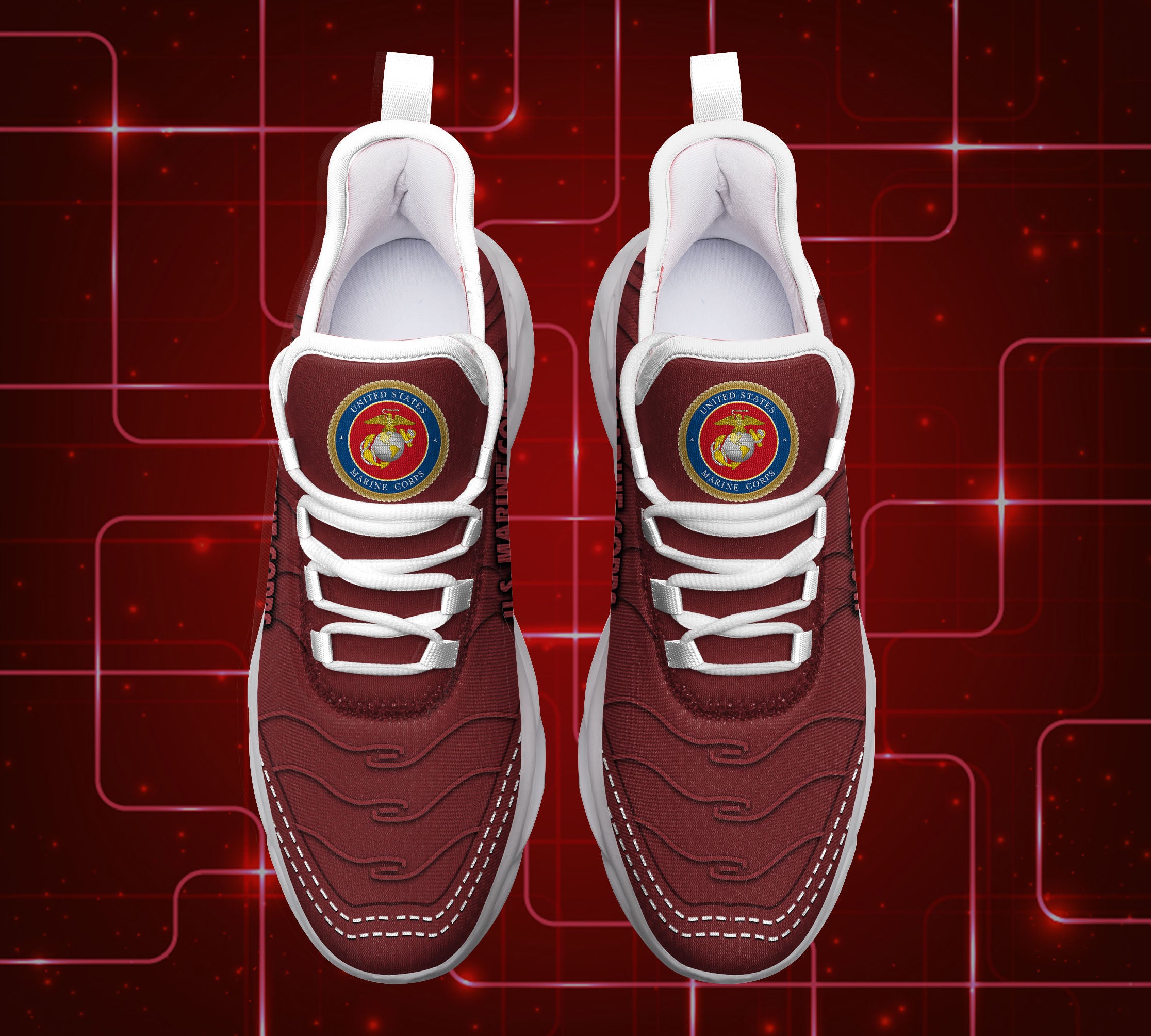 Ideafootwear US Marine Corps Max Soul Shoes Sneakers For Men And Women