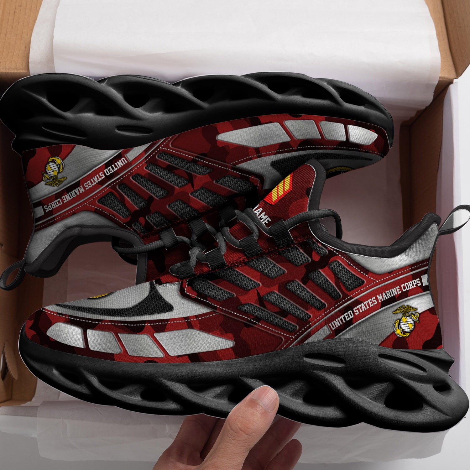 Ideafootwear US Marine Corps Max Soul Shoes Sneakers For Men And Women