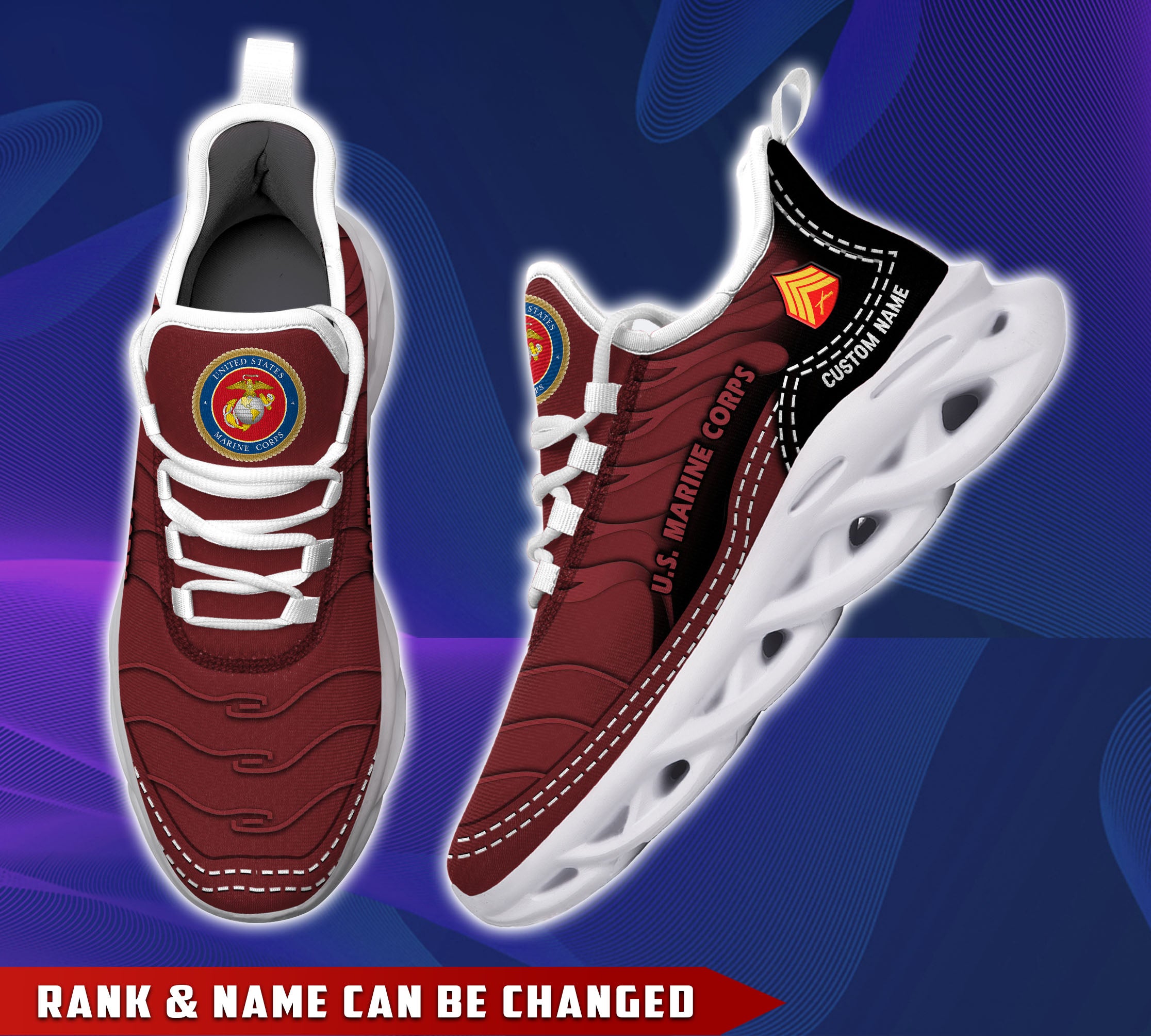Ideafootwear US Marine Corps Max Soul Shoes Sneakers For Men And Women
