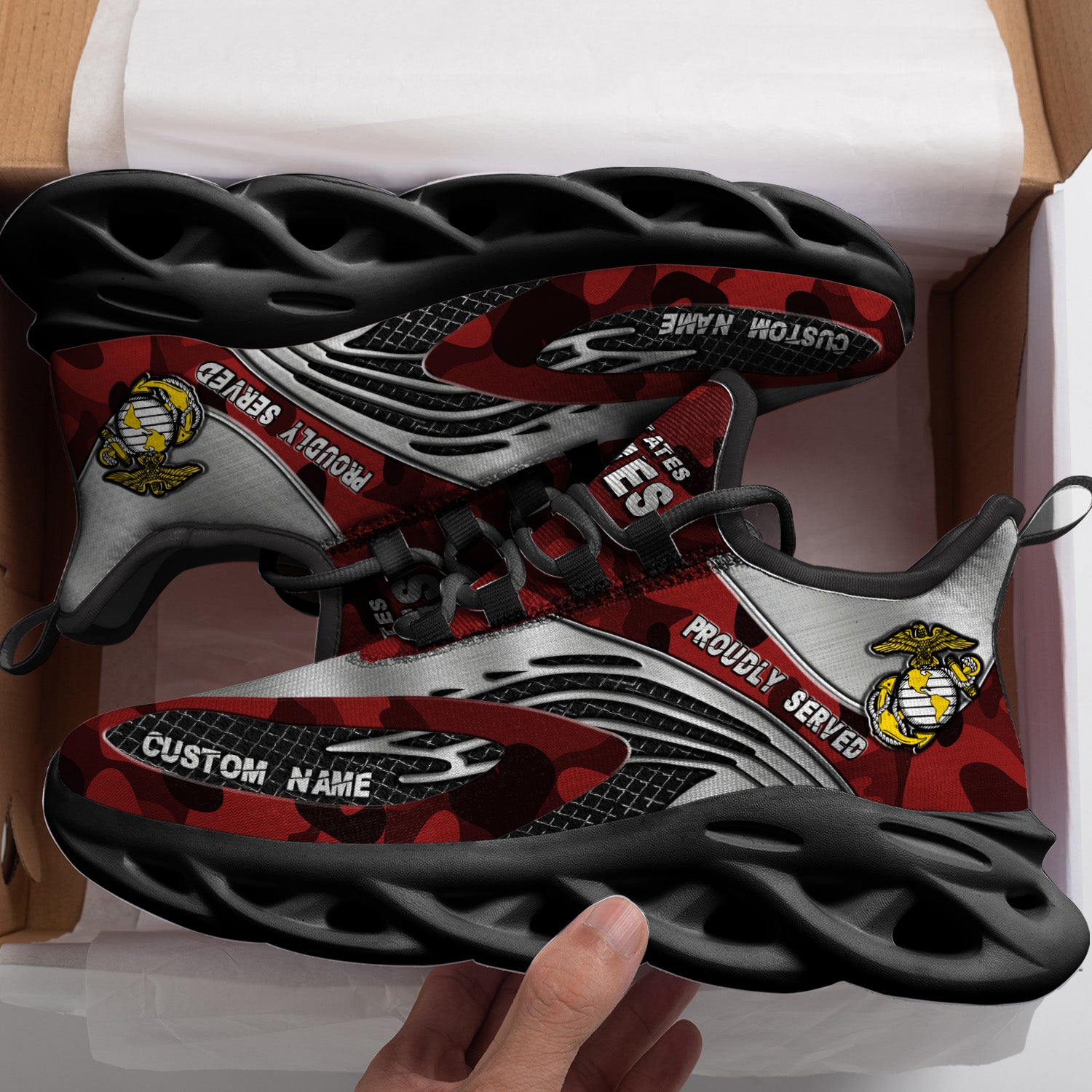 Ideafootwear US Marine Corps Max Soul Shoes Sneakers For Men And Women